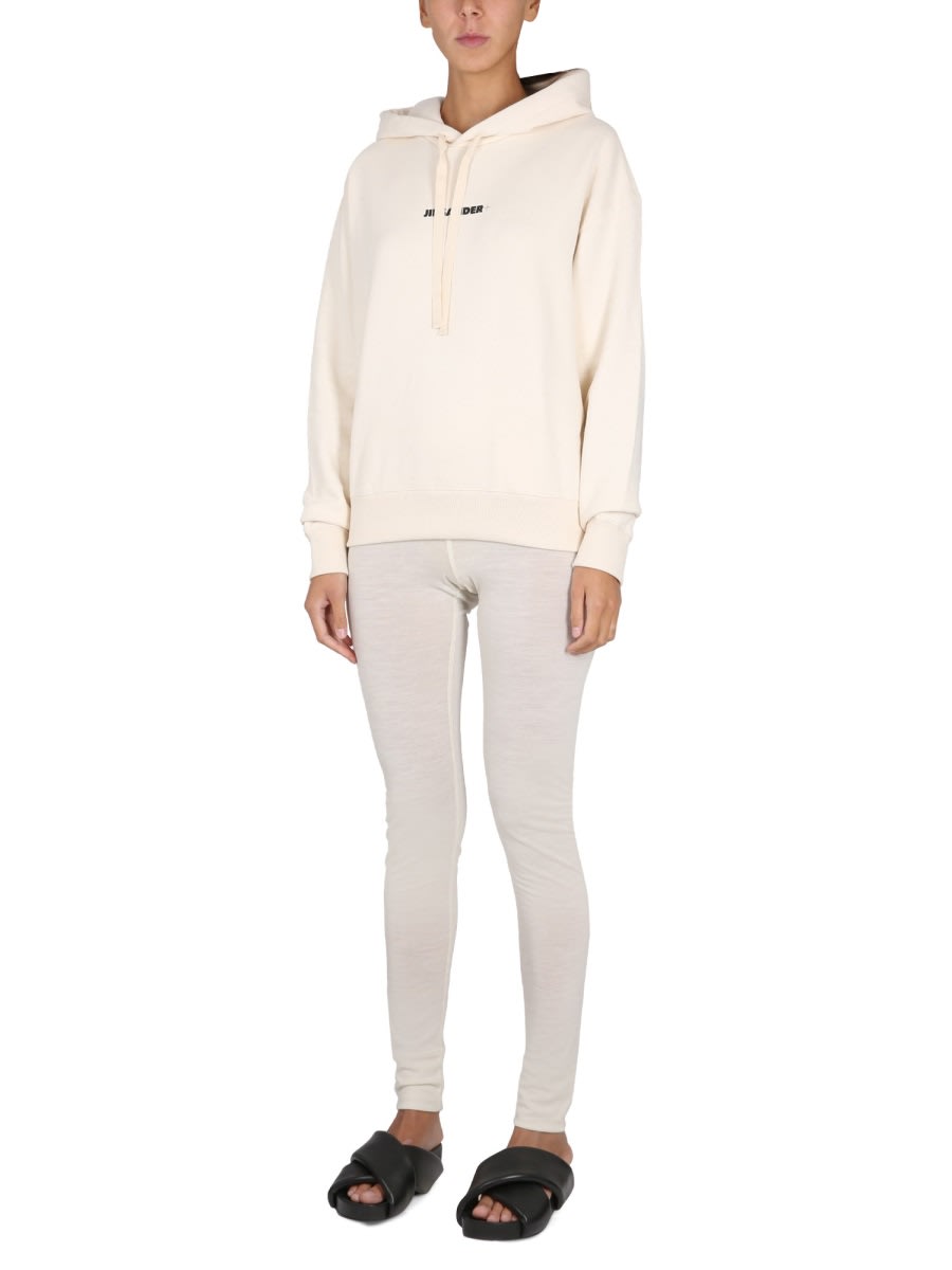 Shop Jil Sander Hoodie In Ivory