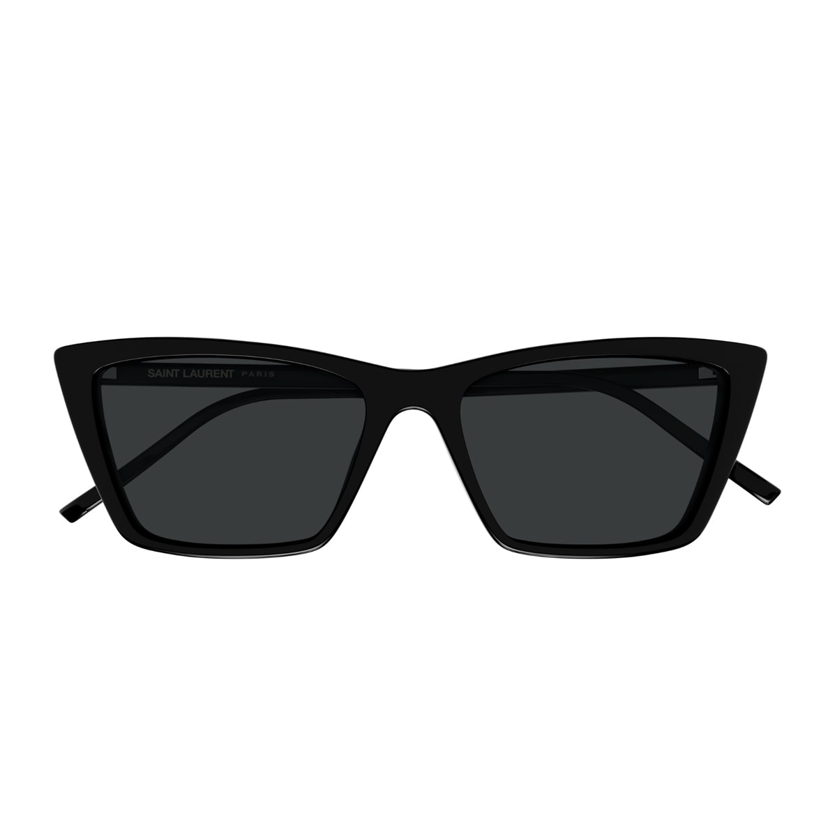 Saint Laurent Sl 737 Mica Thin Linea Sl Logo 001 Black Black Sunglasses In Black