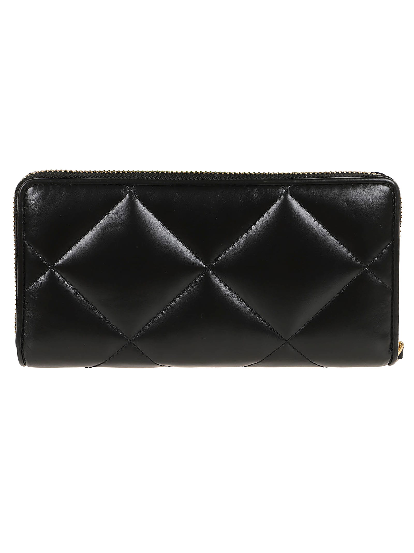 Shop Tory Burch Kira Diamond Quilt Zip Continental Wallet In Black