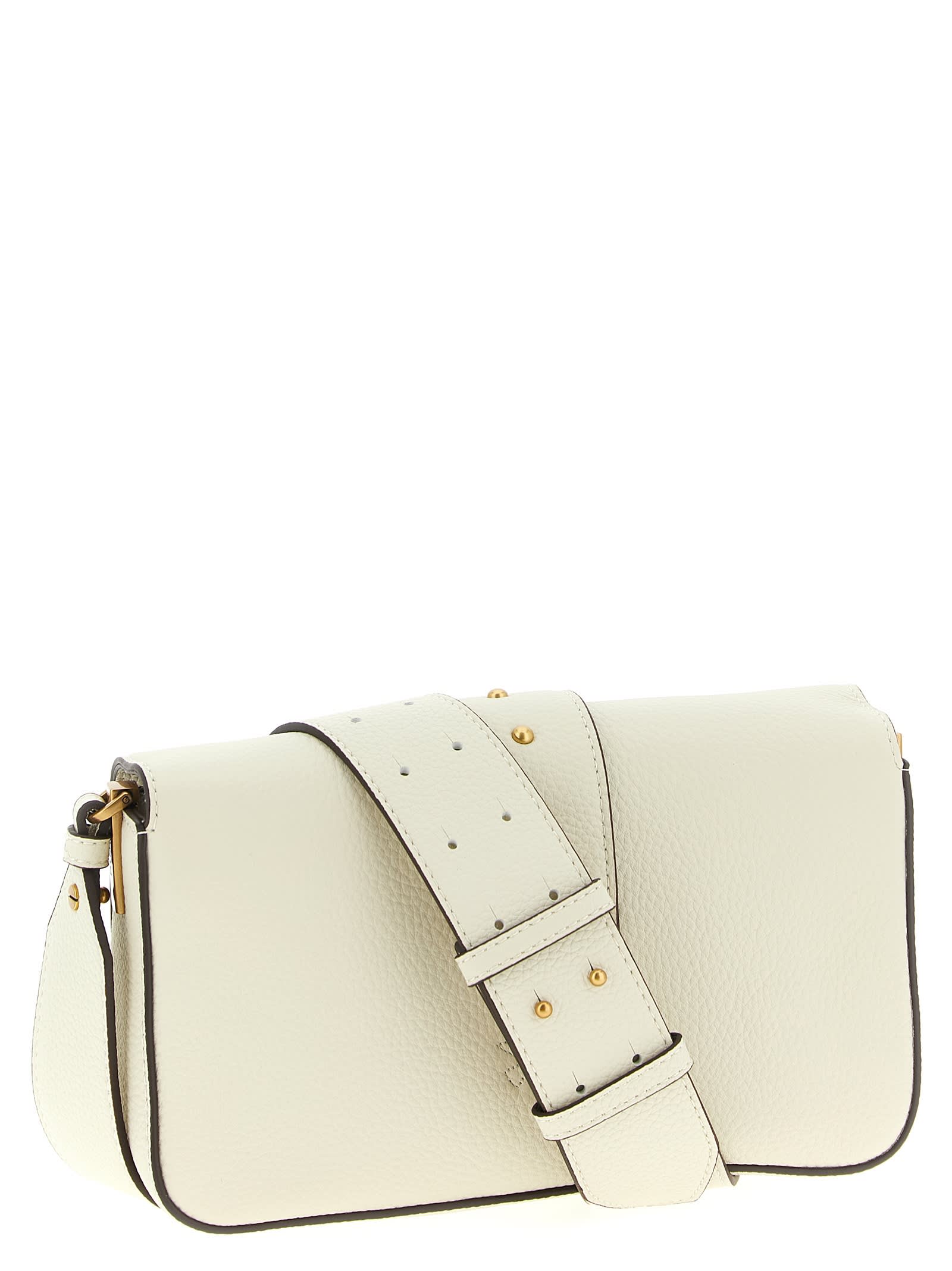 Pinko Love One Classic Slouchy Clutch In White