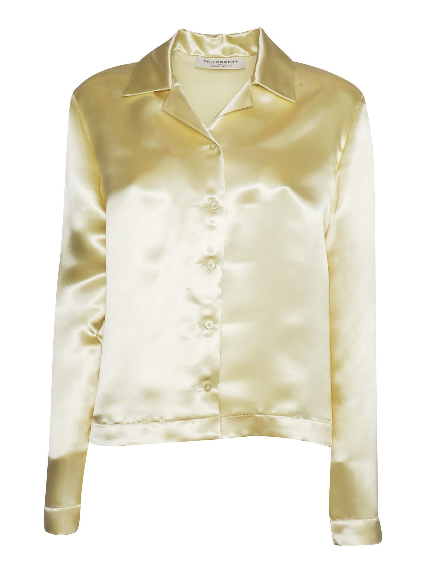 Philosophy Di Lorenzo Serafini Satin Shirt In Yellow