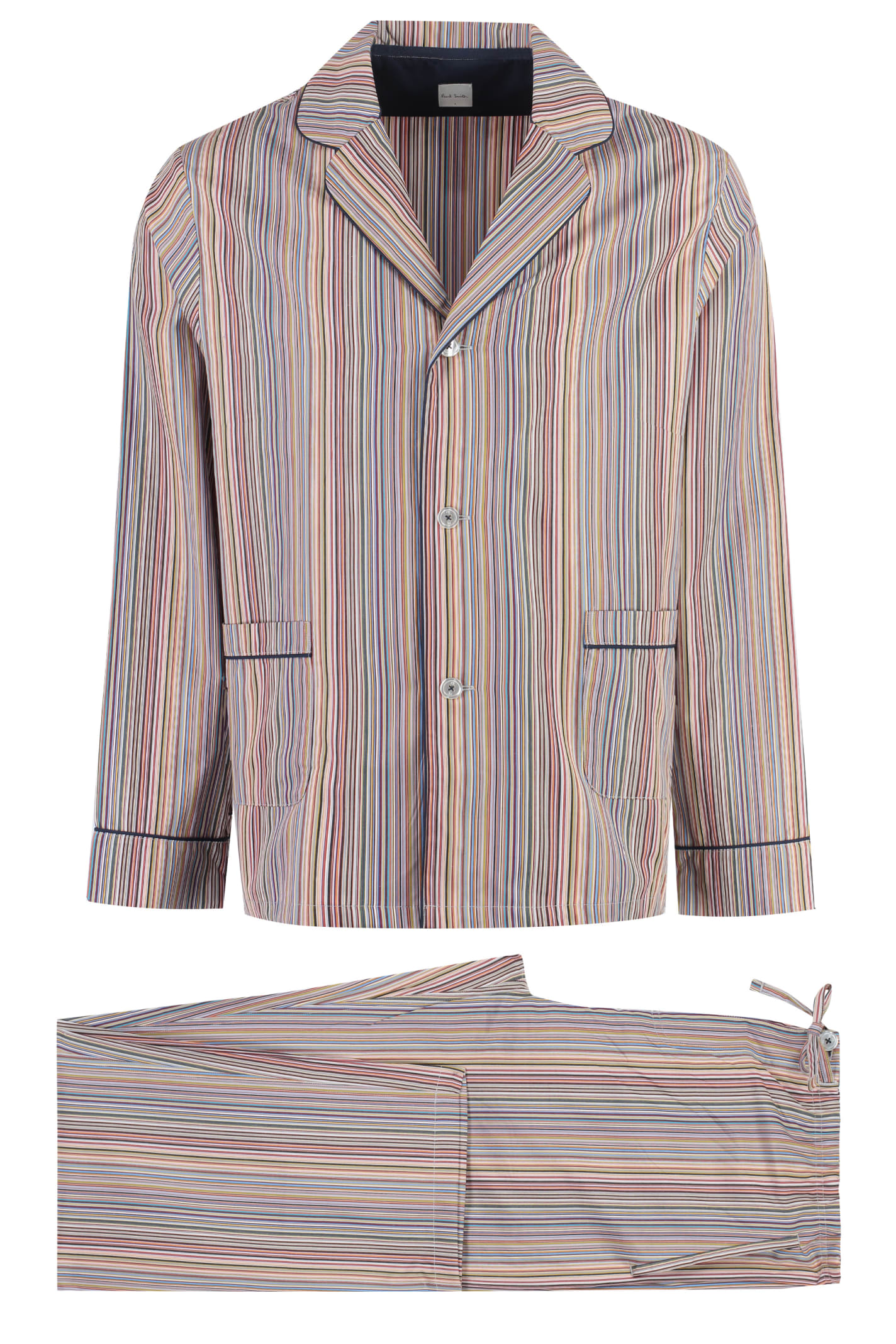 Shop Ps By Paul Smith Striped Cotton Pyjamas Pajama In Multi Coloured