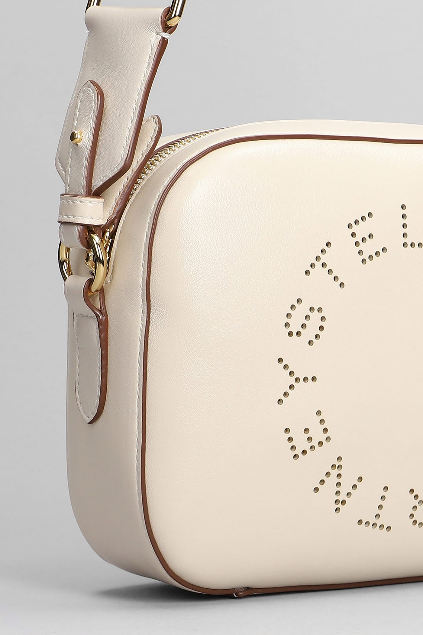 Shop Stella Mccartney Shoulder Bag In Beige Polyester In White