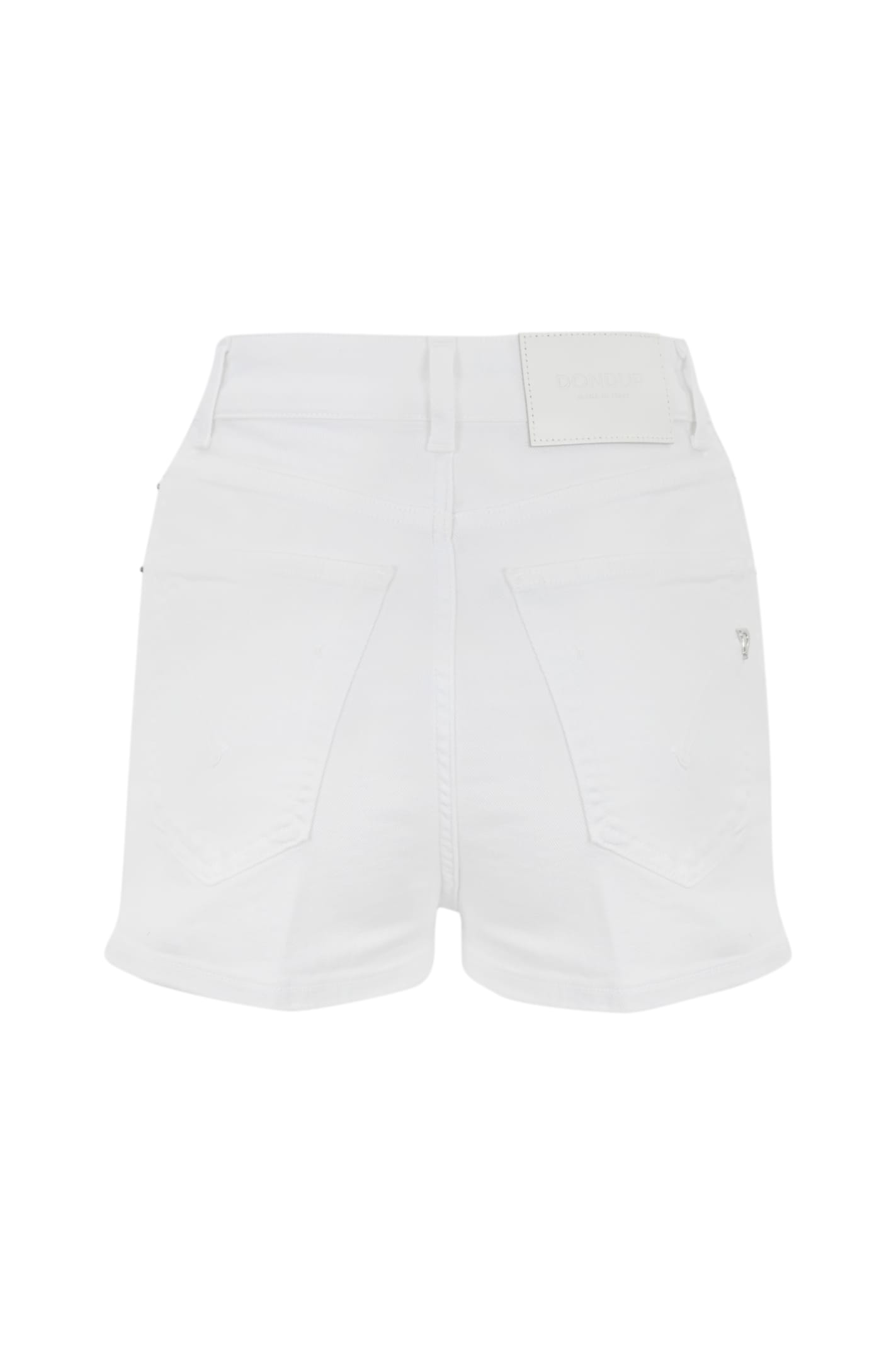 Shop Dondup Kate Shorts In White Denim In Bianco