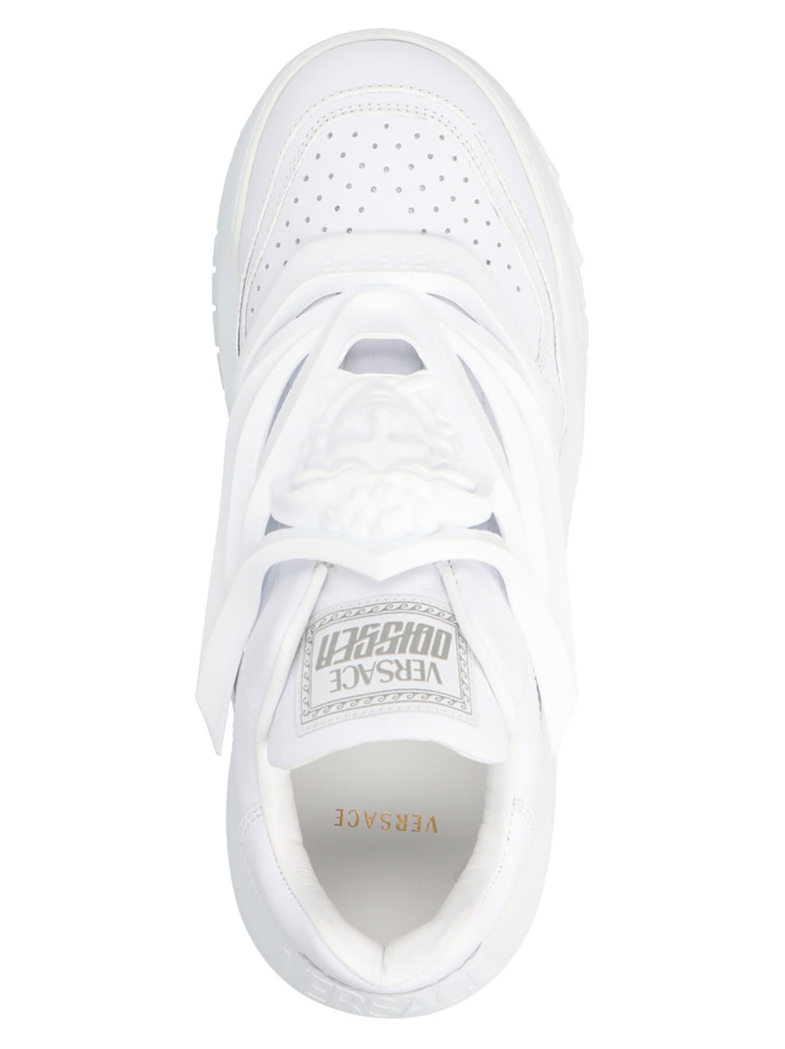 Shop Versace Odyssey Sneakers In White