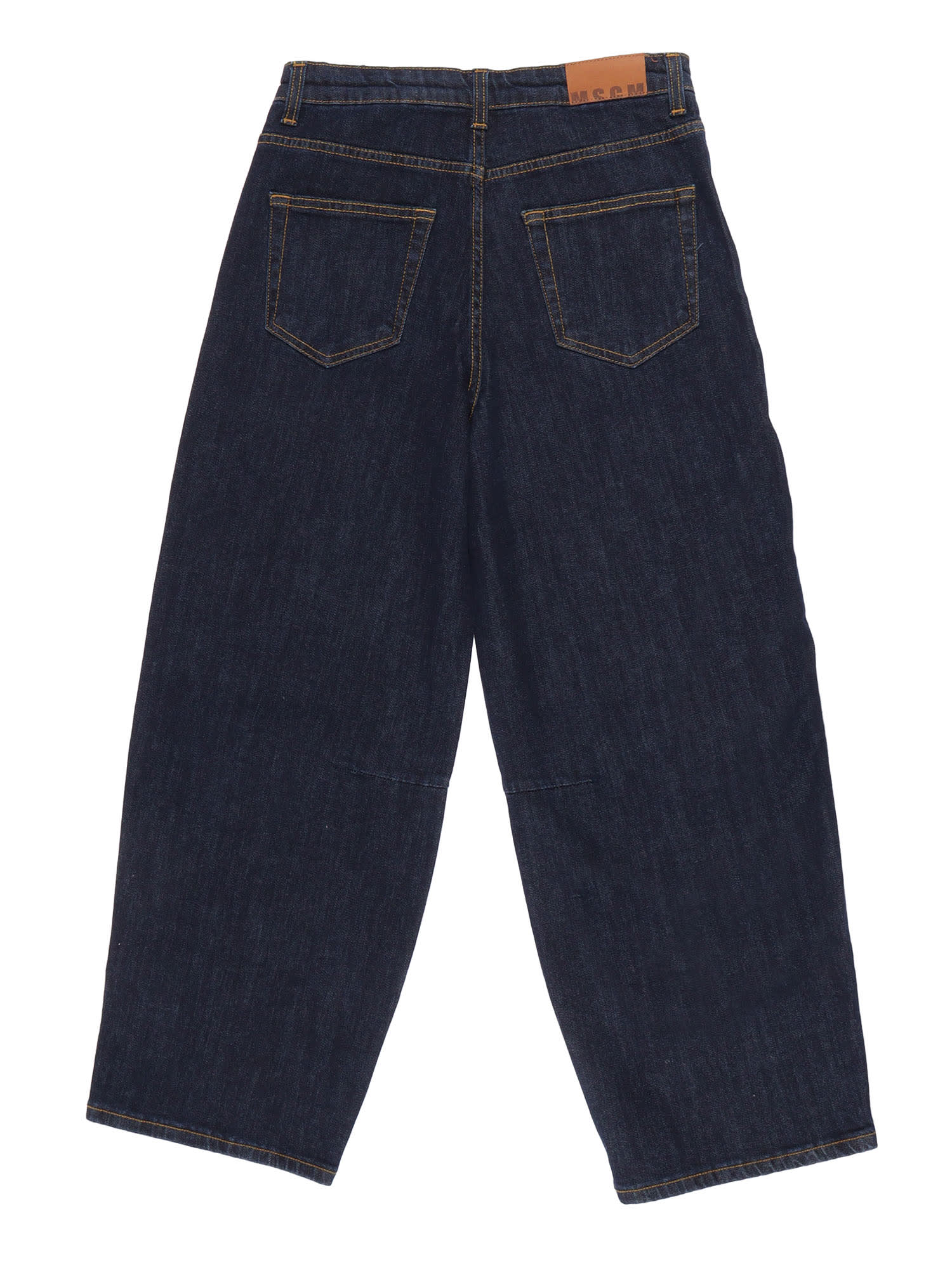 Msgm Denim Pants Girl In Blue