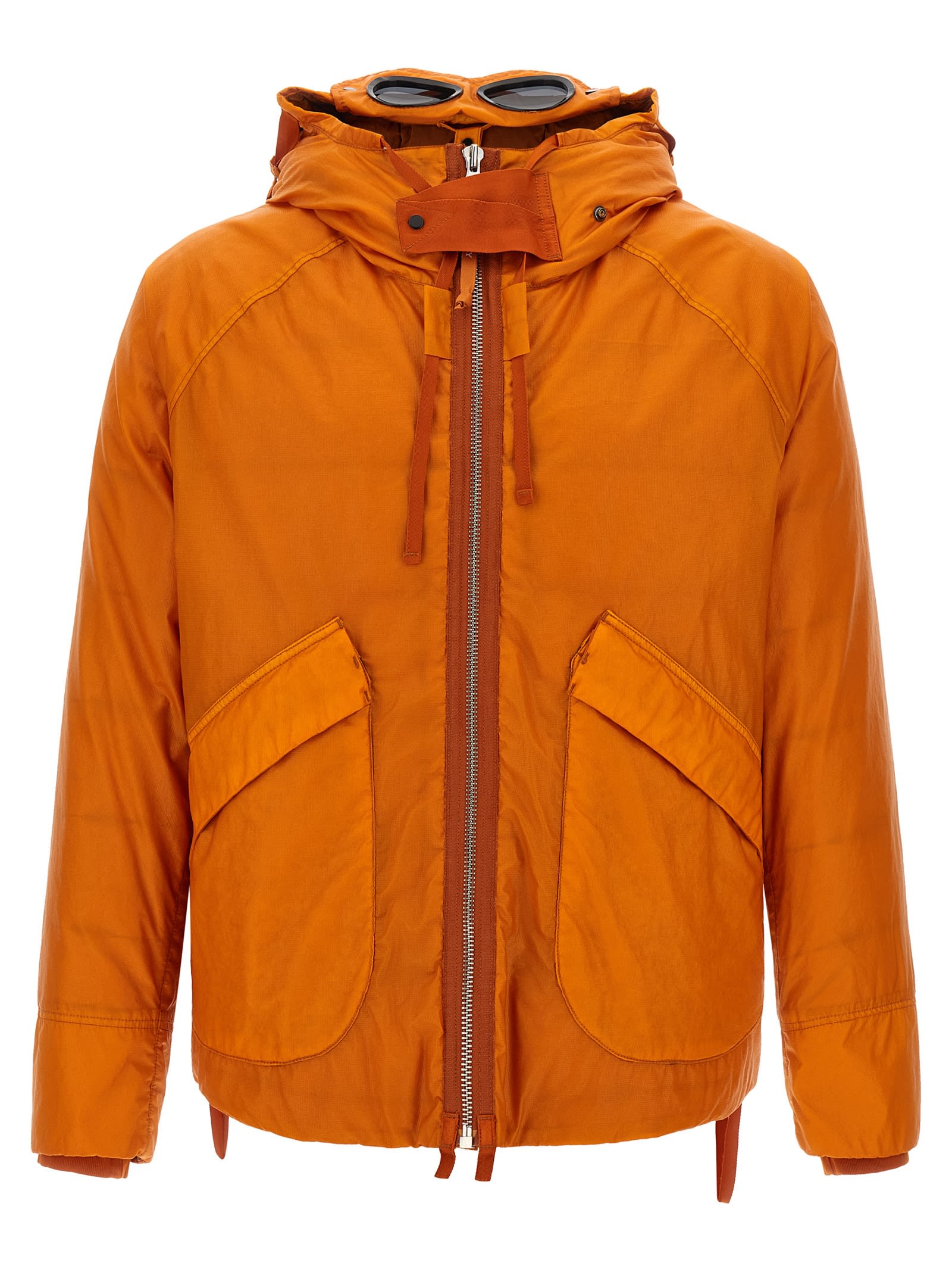 C.p. Company Opal Goggle Down Jacket In Orange