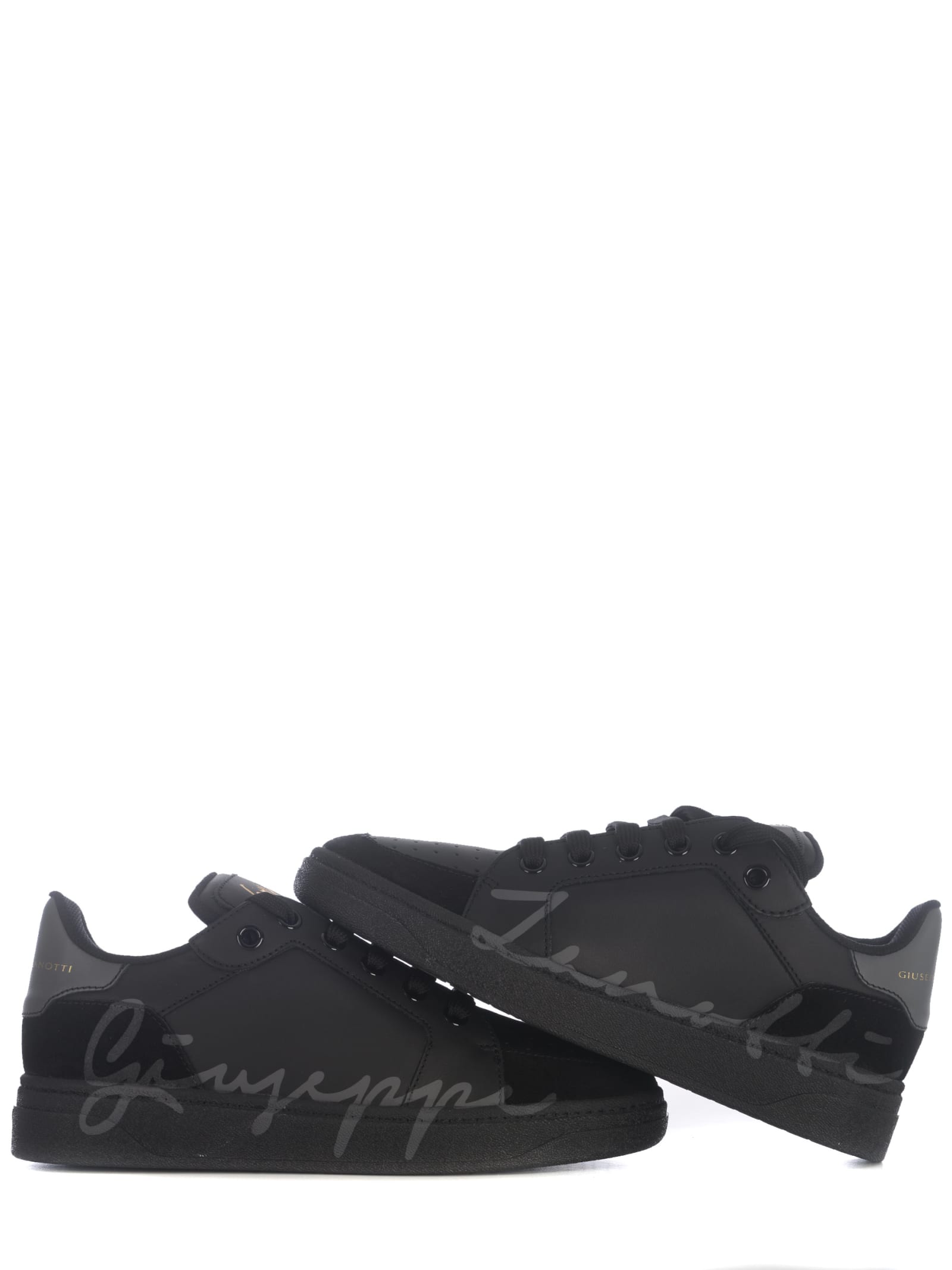 Shop Giuseppe Zanotti Sneakers  Gz94 In Leather And Velvet In Nero