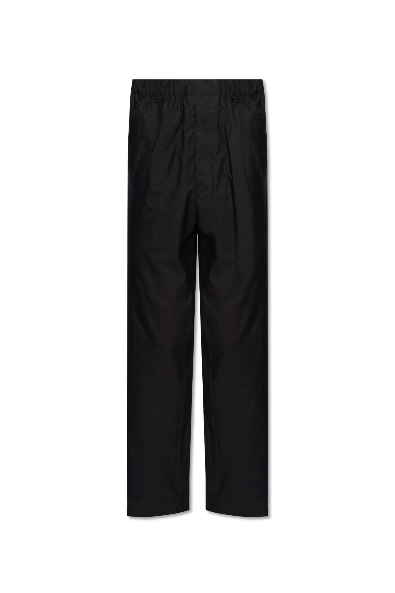 Shop Lemaire Trousers With Straight Legs In Black