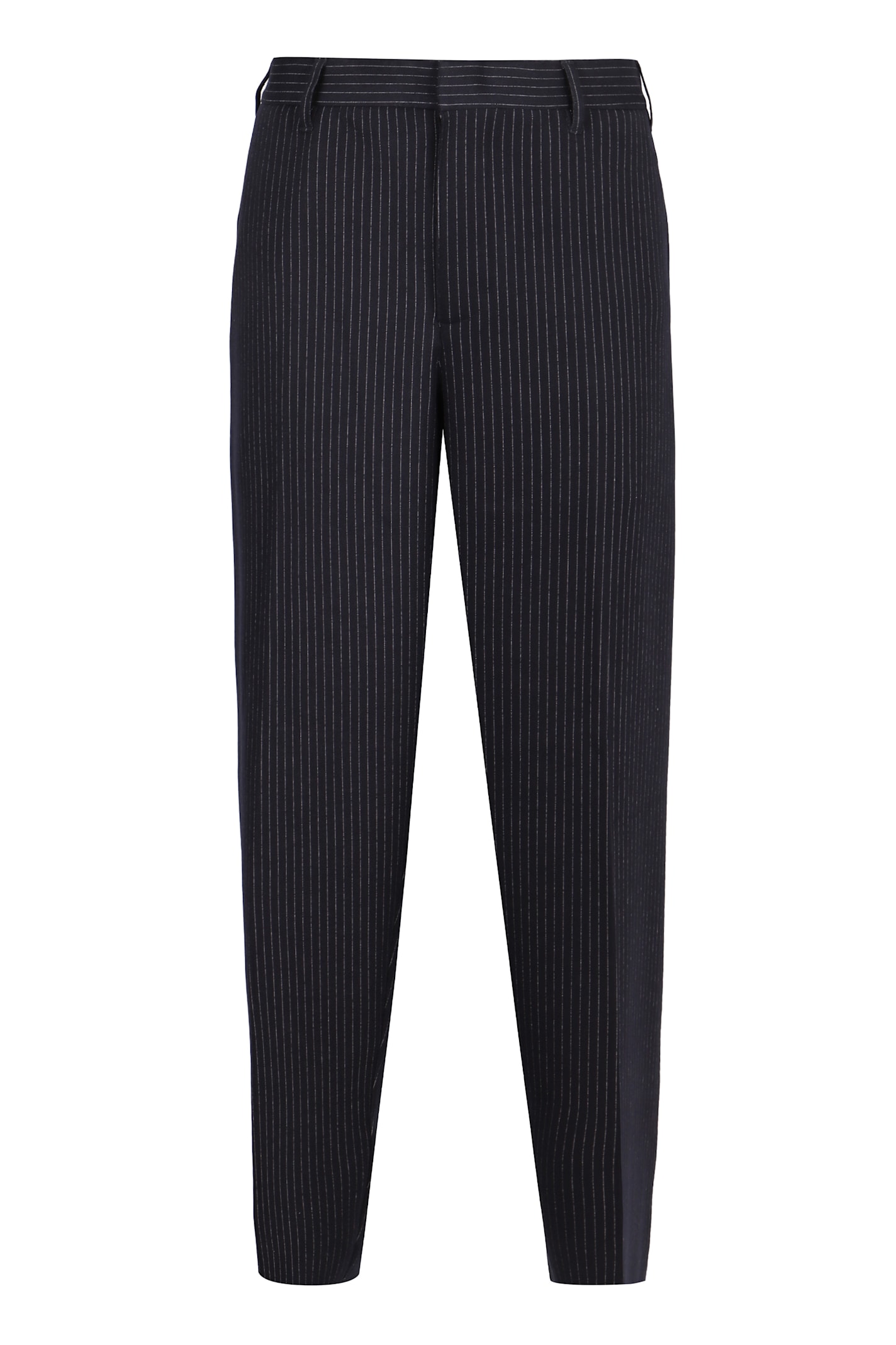 Shop Emporio Armani Pin-striped Tailored Trousers In Blu