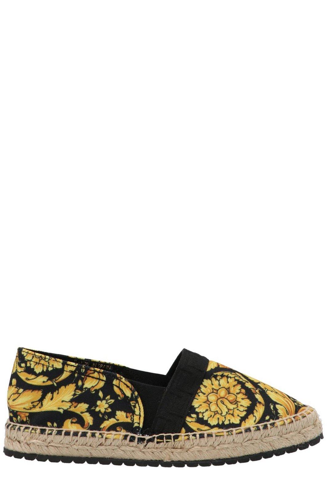 Young Versace Barocco Printed Slip-on Espadrilles