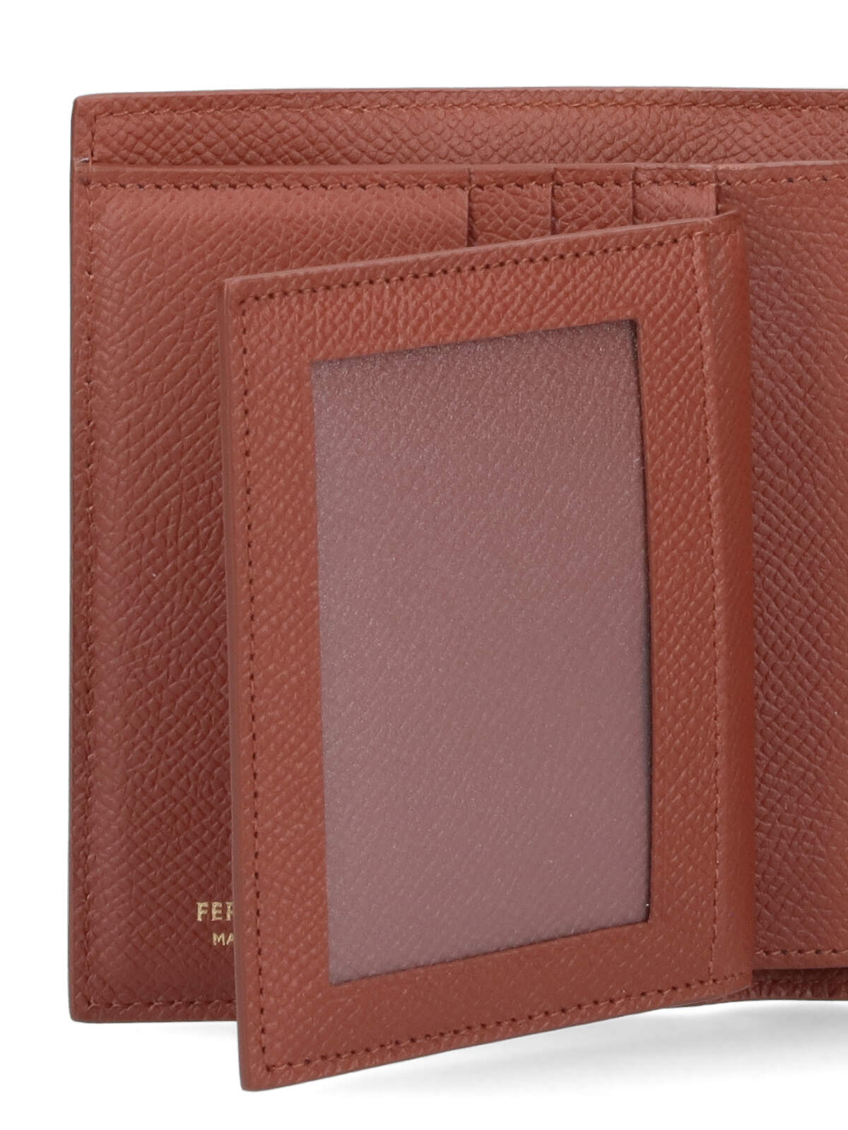 Shop Ferragamo Bi-fold Wallet Gancini In Brown