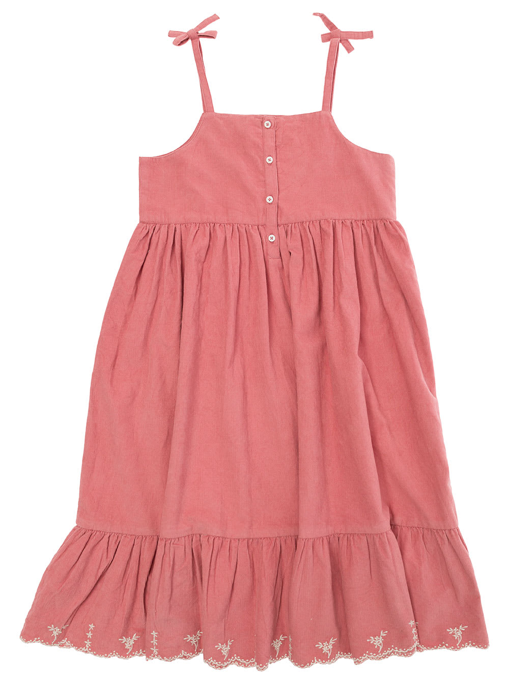 Shop Emile Et Ida Pink Dress With Frill Detail And Embroideries In Cotton Woman
