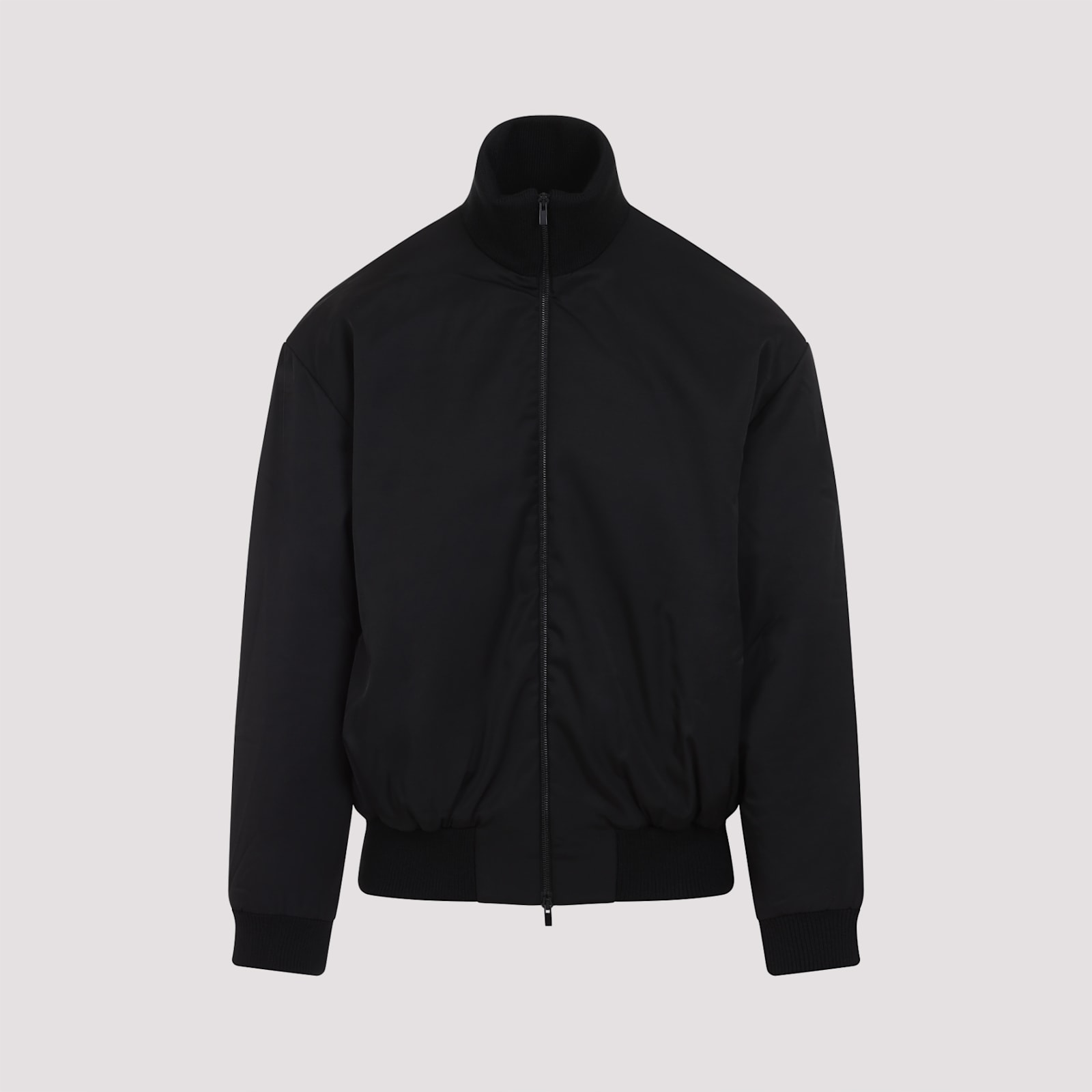 Fear Of God Oversized Cotton-blend Jersey Half-zip Sweatshirt In Black