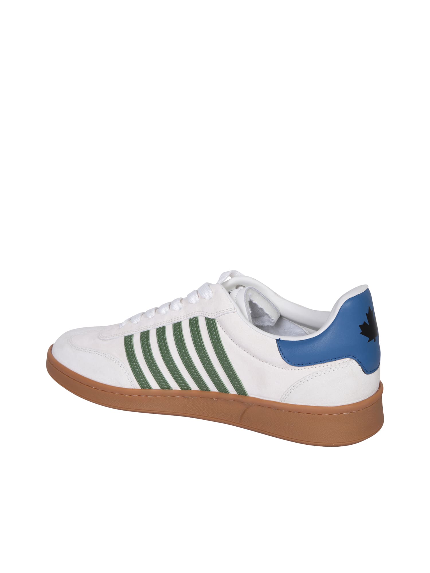 Shop Dsquared2 White And Green Low Boxer Sneakers