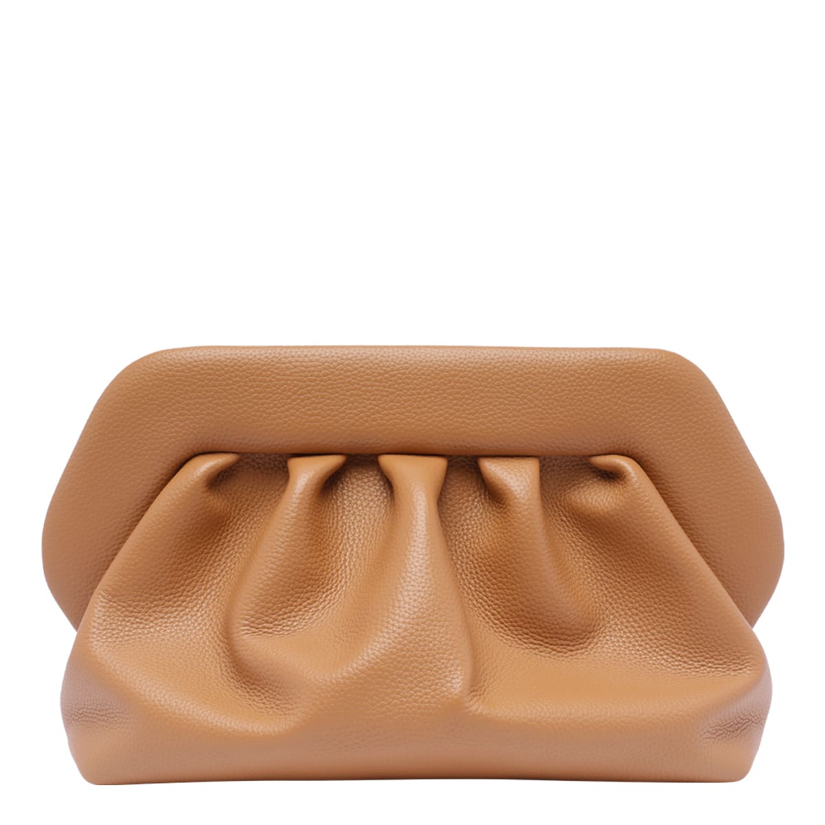 Themoirè Macadamia Vegan Pu Clutch In Beige