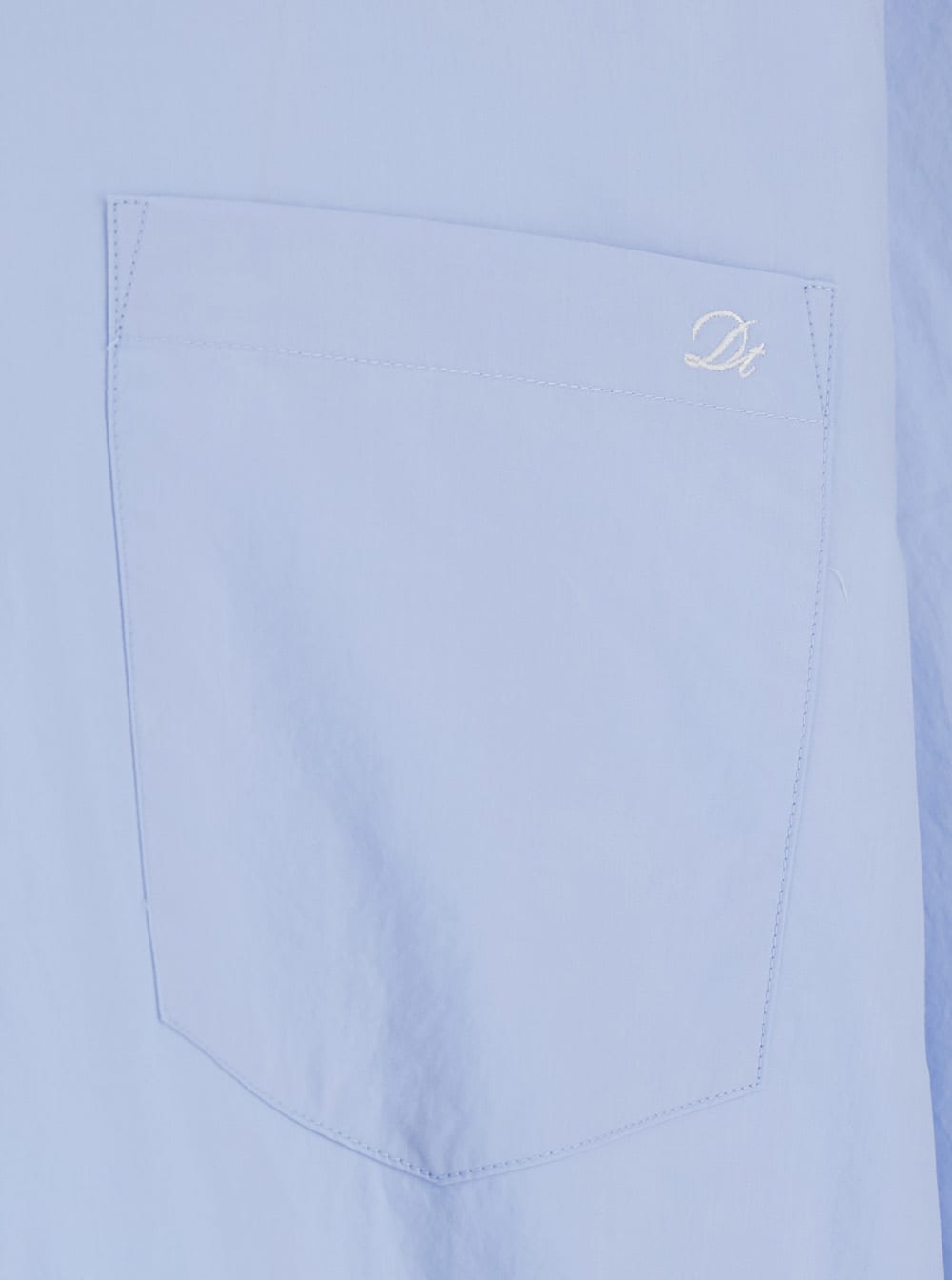 Dunst Light Blue Shirt With Patch Pocket On The Front And Embroidered Logo In Cotton Poplin Man In Light Blue