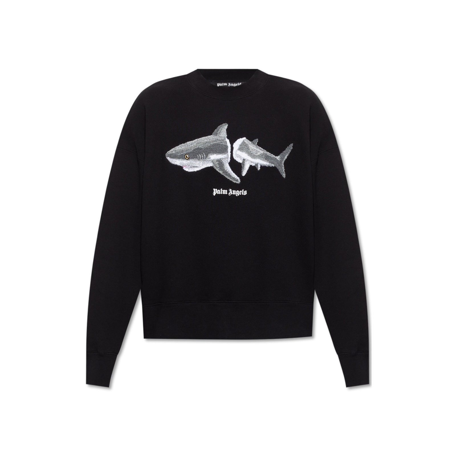 Palm Angels Logo Shark Print Sweatshirt