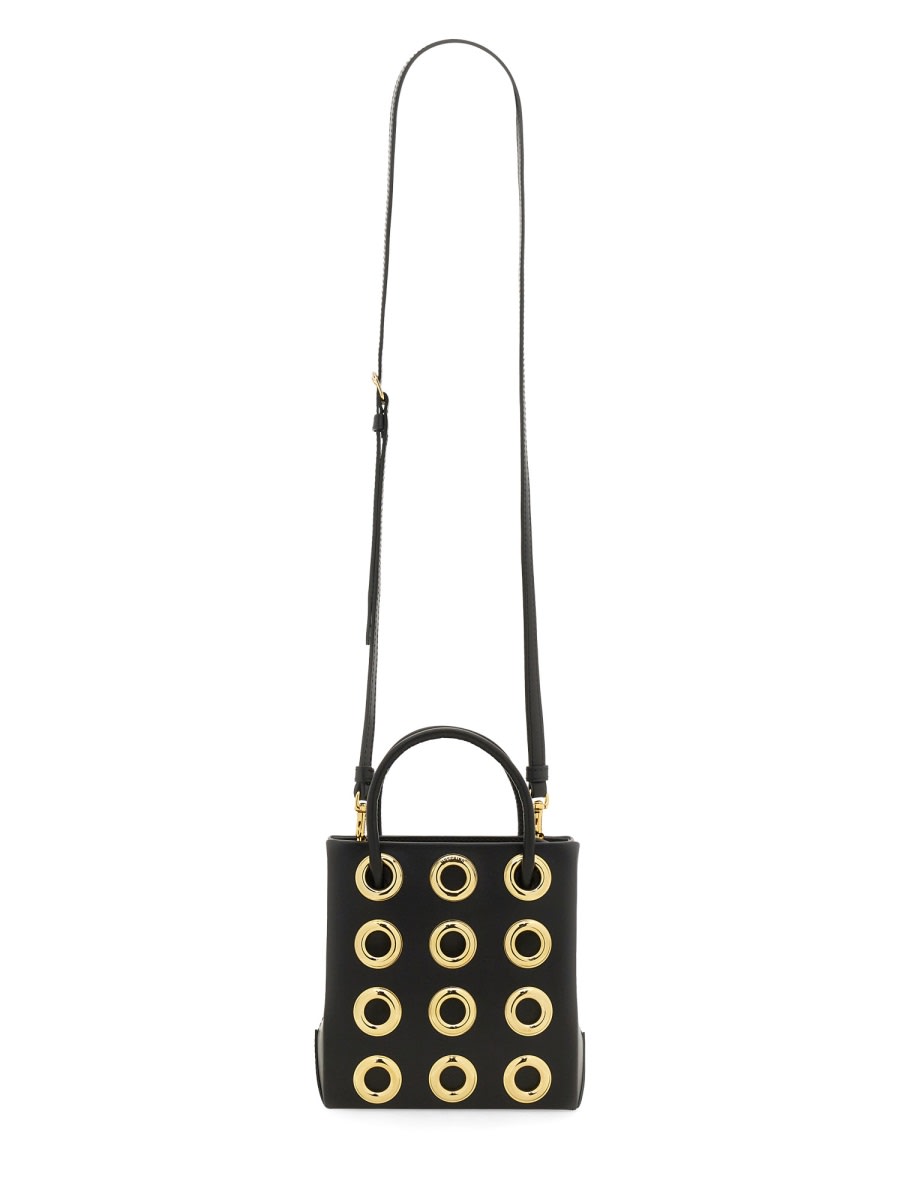 Shop Moschino Leather Bag. In Black