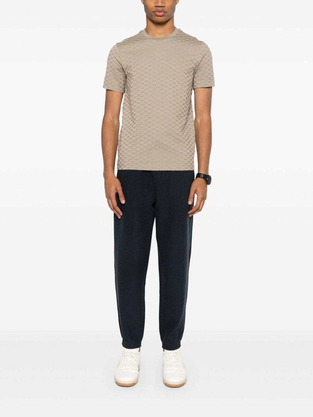 Emporio Armani Logo Print Textured Fabric Sweatpants