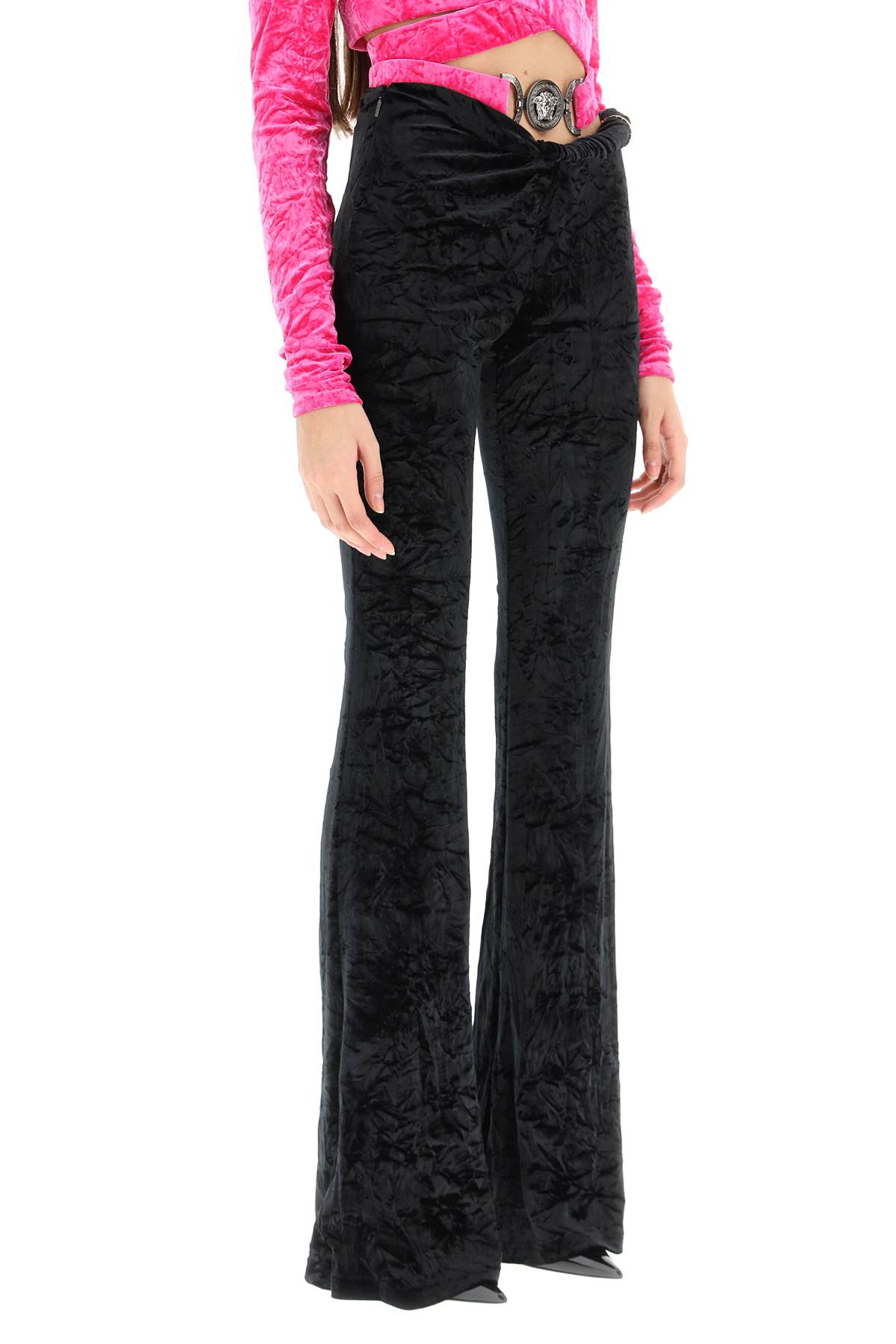 Shop Versace Froiss Elvet Flared Pants