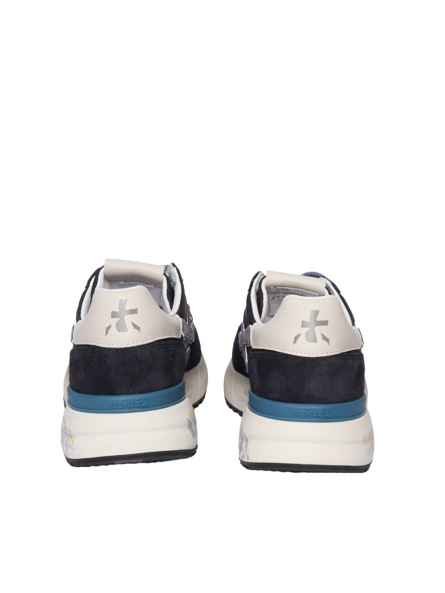 Premiata Layered White And Grey Sneakers With Sculpted Sole In Multi