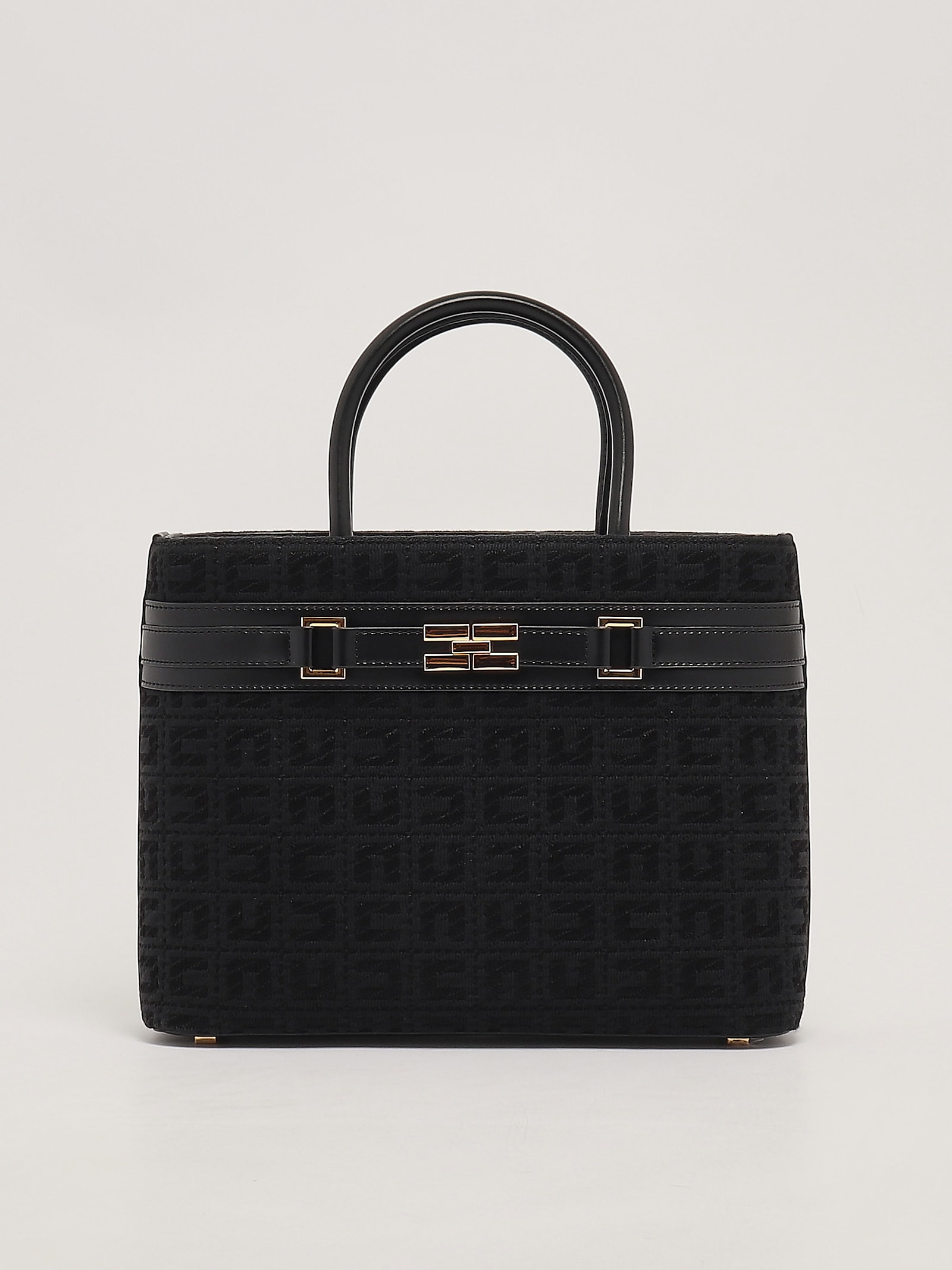 Elisabetta Franchi Cotton Tote In Black