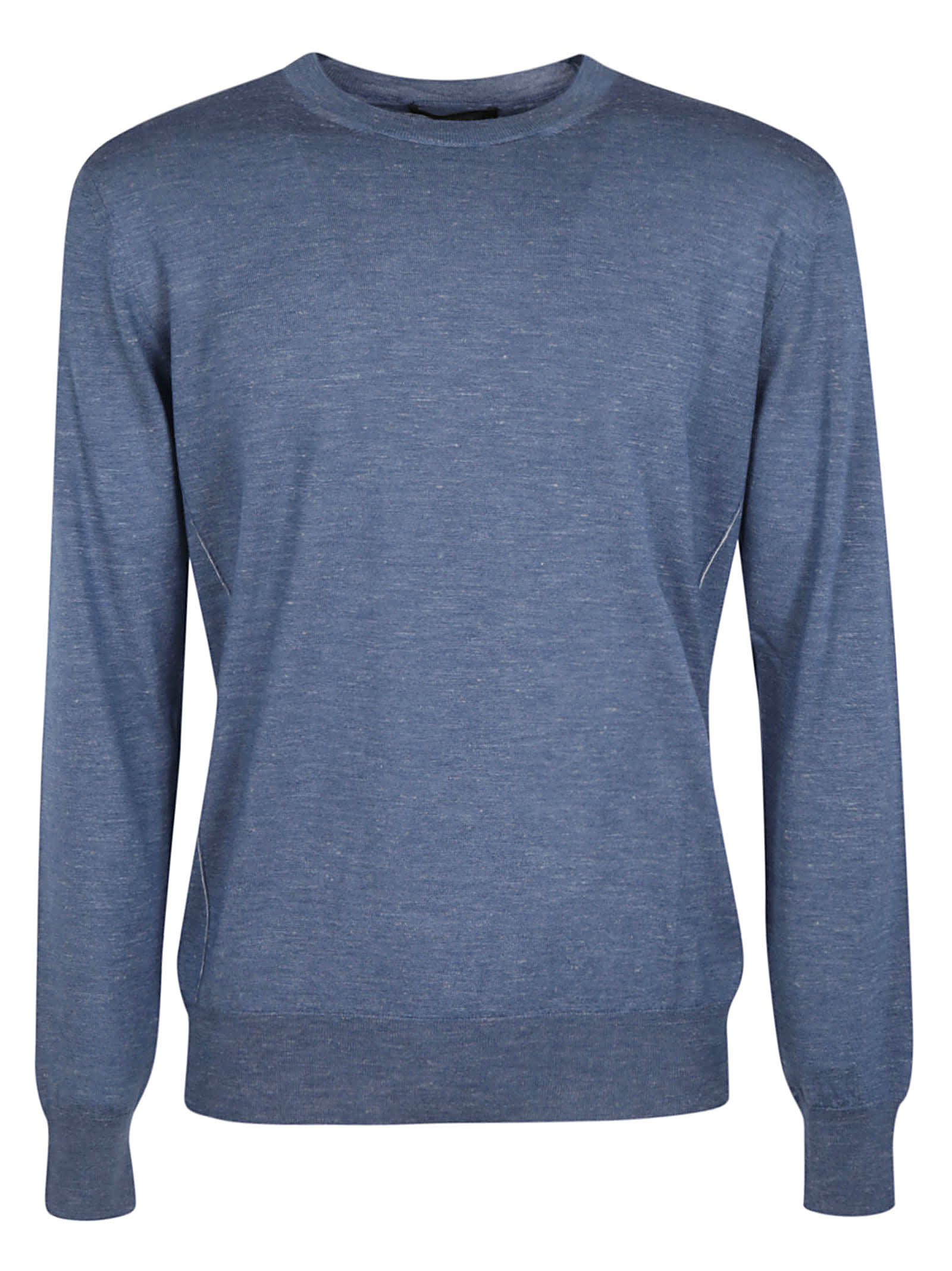 Ermenegildo Zegna Plain Ribbed Sweater In Medium Blue