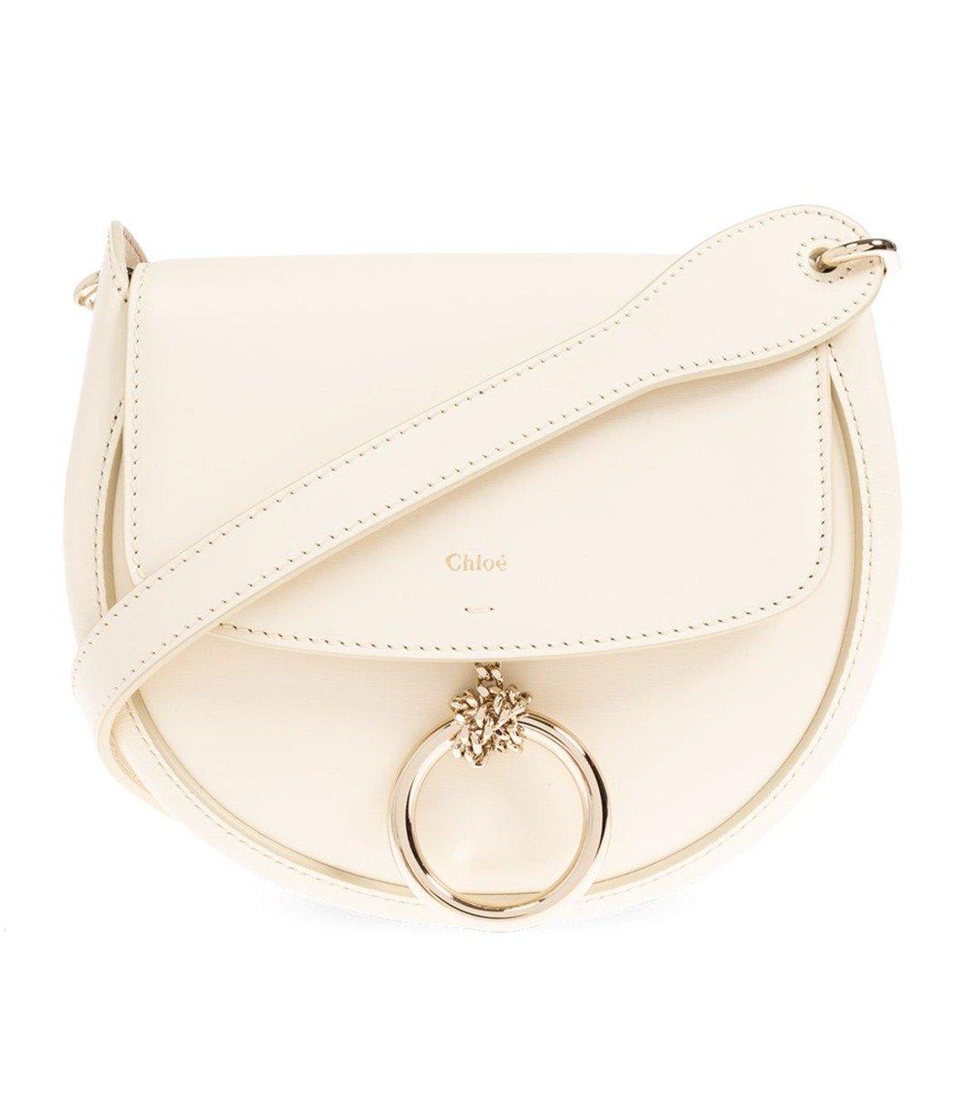 Shop Chloé Arlene Logo Printed Crossbody Bag In Bianco