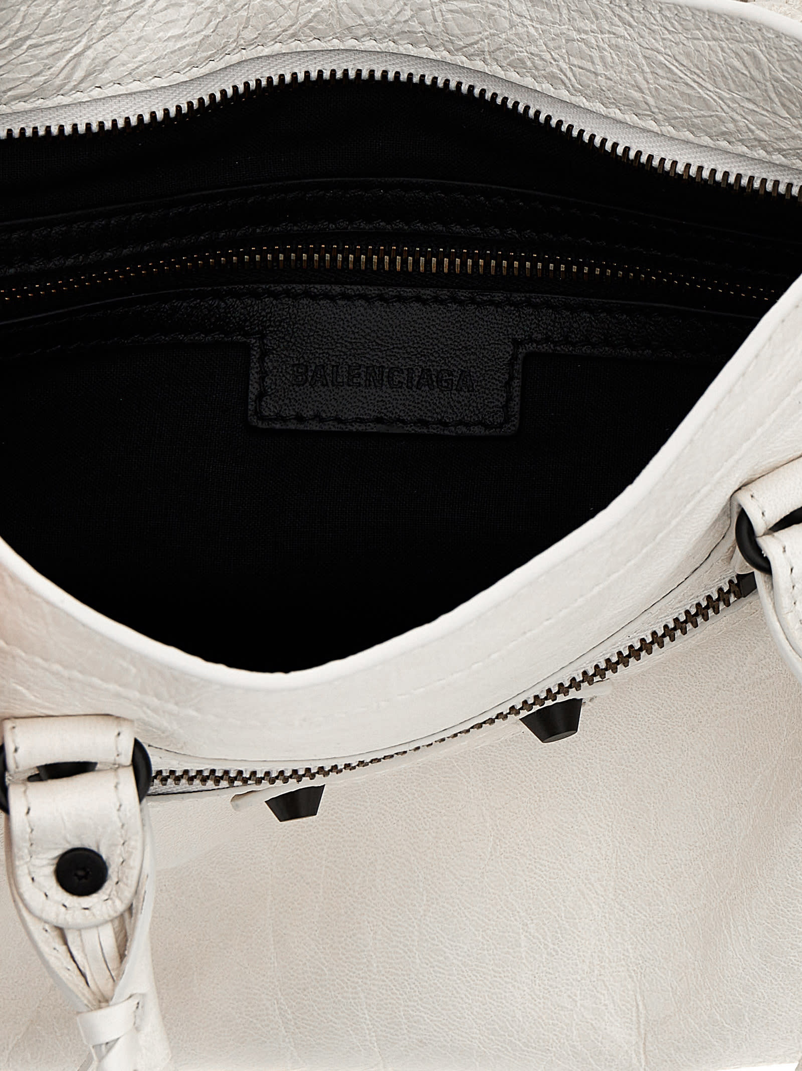 Balenciaga Small Le City Arena Storico Leather Bag In White