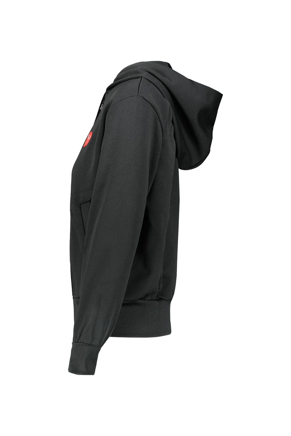 Shop Comme Des Garçons Play Black Zipped Hoodie With Red Heart In Blk