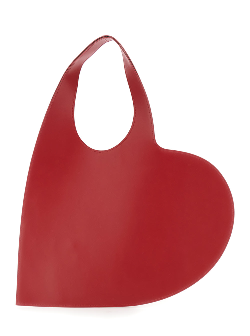 Coperni Red Heart-shaped Handbag With Embossed Logo Lettering On The Front In Leather Woman In Red