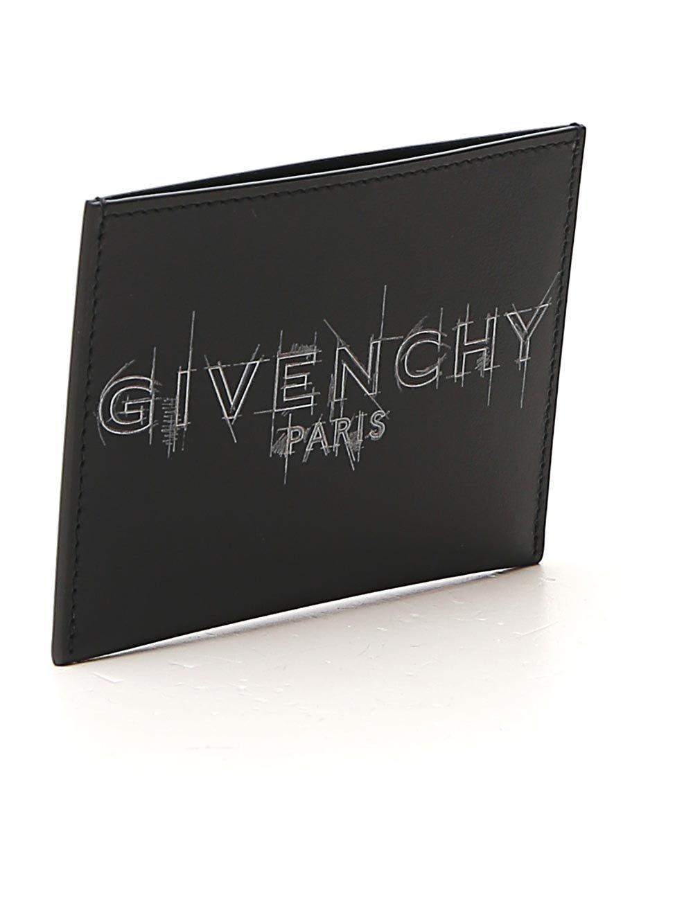 Shop Givenchy Logo Print Cardholder In Black