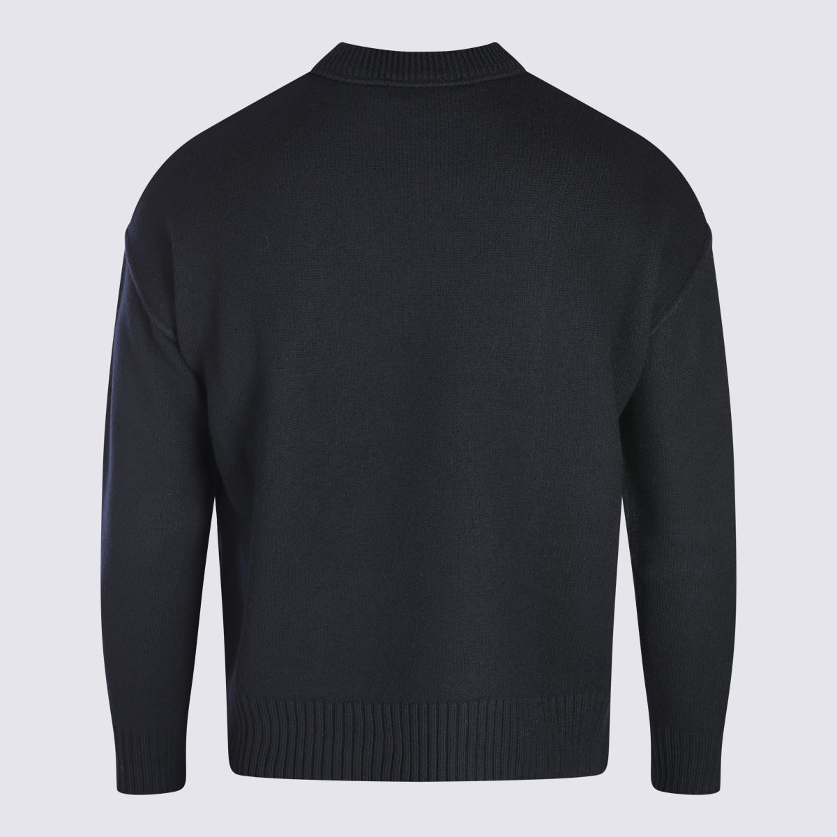 Ami Alexandre Mattiussi Ami Felted Wool Sweater With Heart And Logo Detail In Black
