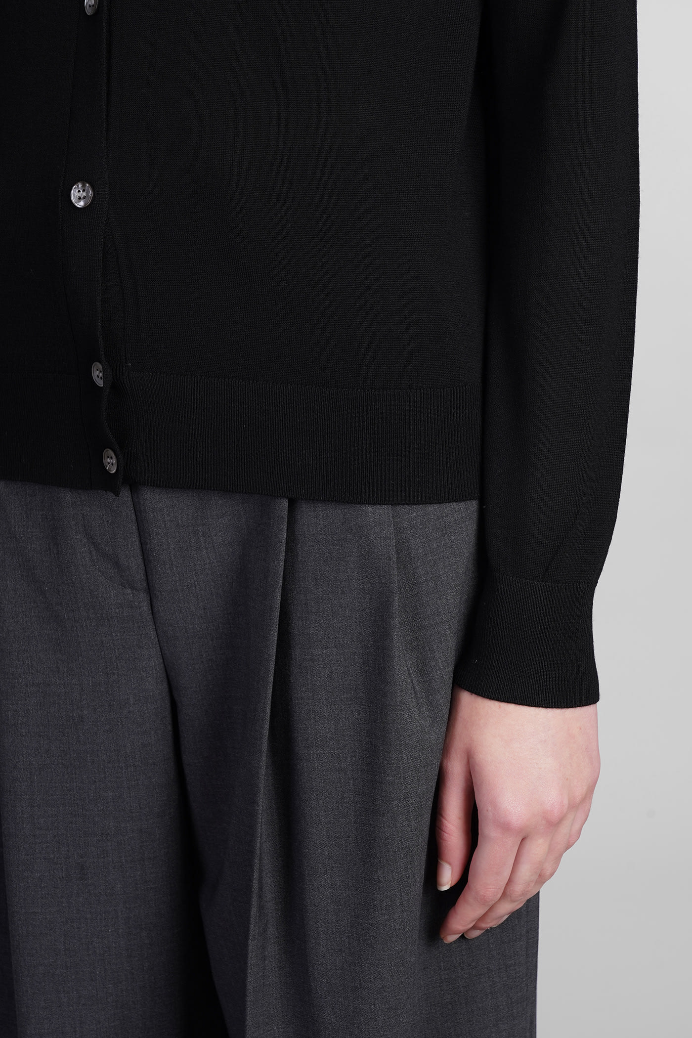 Shop Theory Cardigan In Black Wool