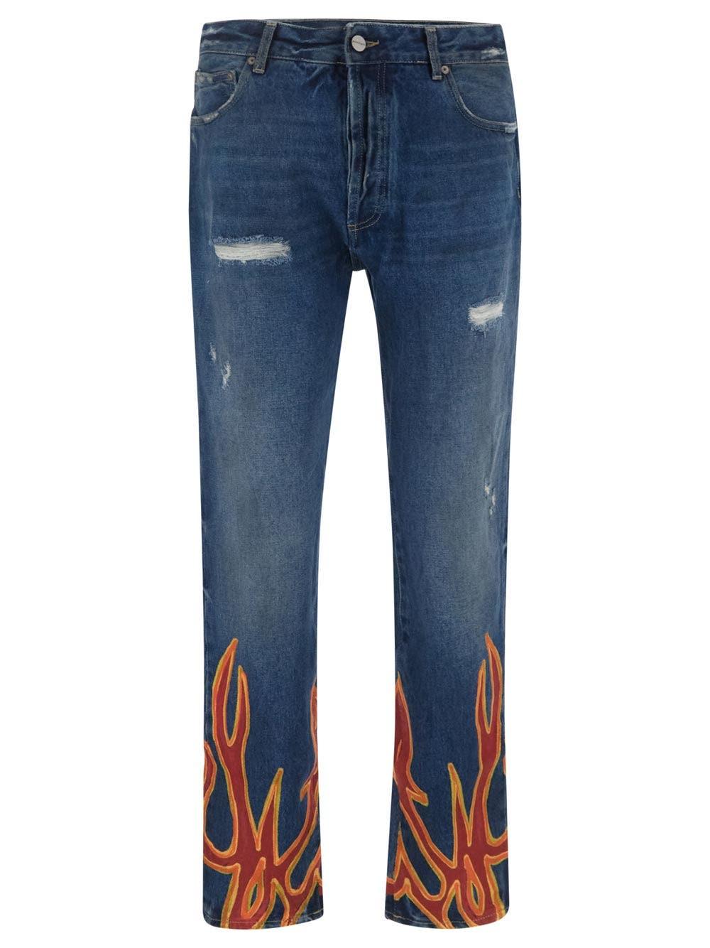 Palm Angels Burning Regular Jeans
