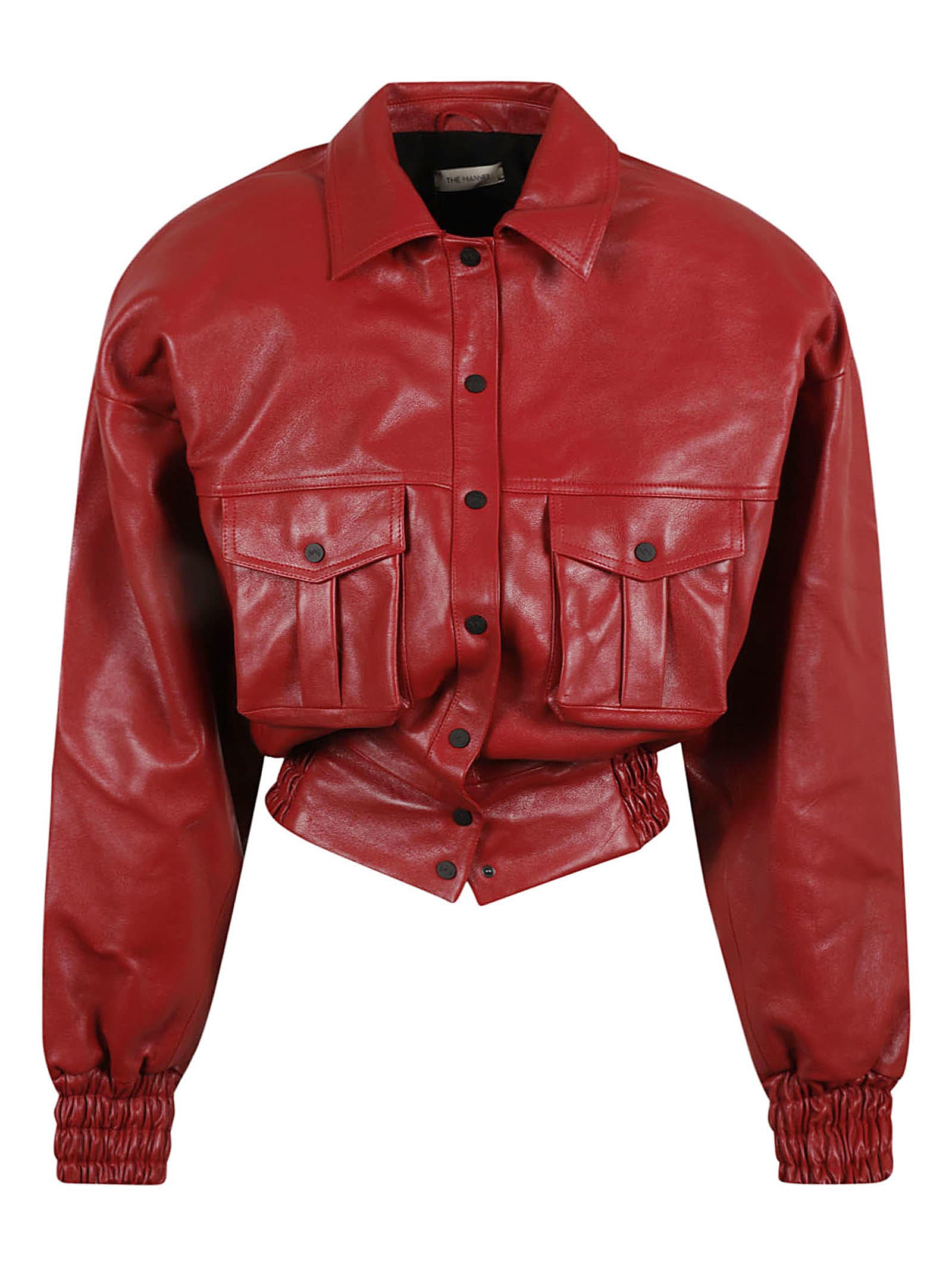The Mannei Cropped Leather Jacket
