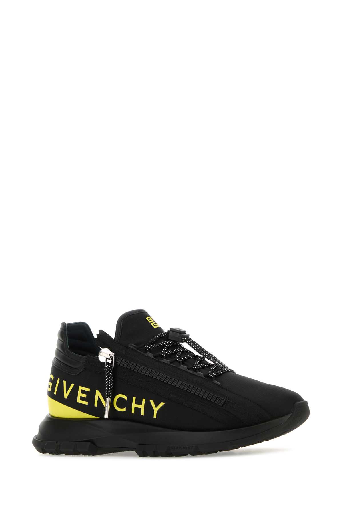 Shop Givenchy Black Fabric Spectre Sneakers In Blackyellow
