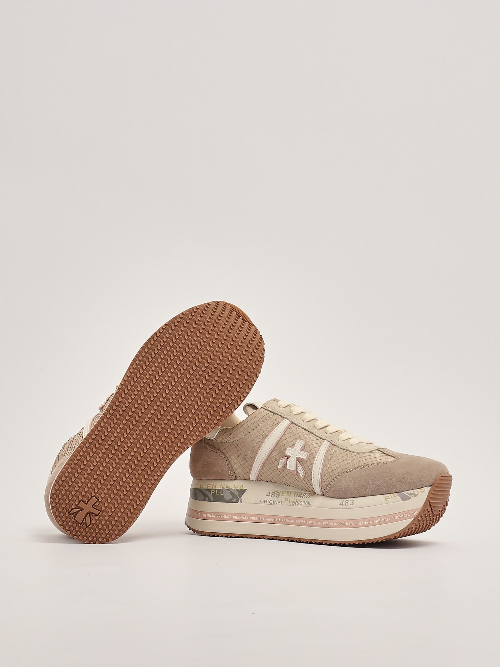 Shop Premiata Beth Sneaker In Tortora