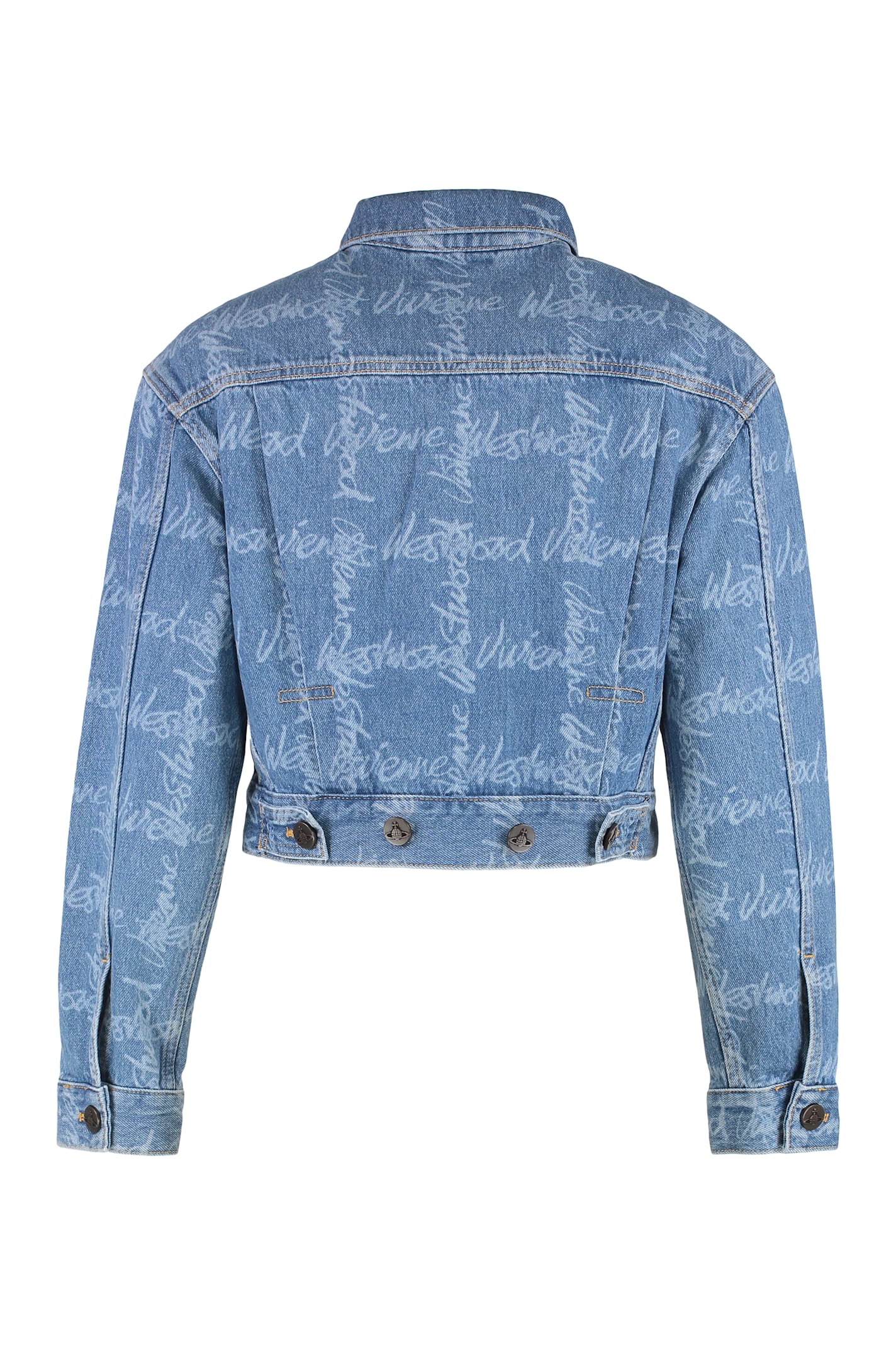 Vivienne Westwood Cropped Indigo Blue Jacket With Flap Pockets In Blue