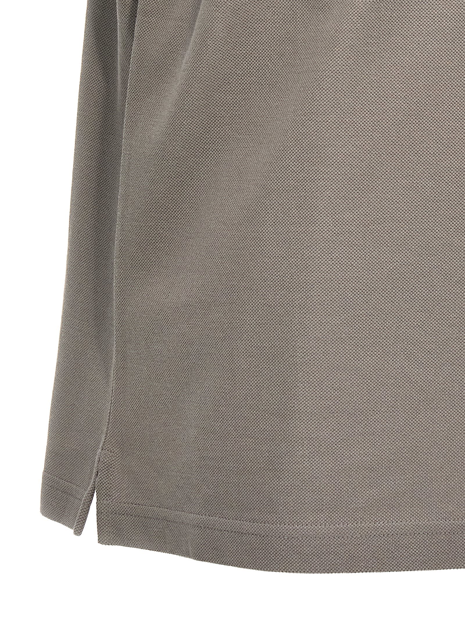 Shop Lanvin Logo Embroidery Polo Shirt In Gray