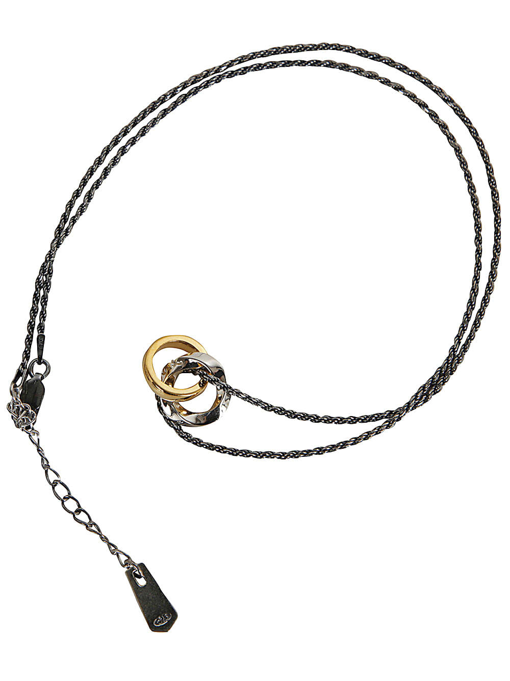 Shop Paul Smith Men Necklace Double Ring In Metallics