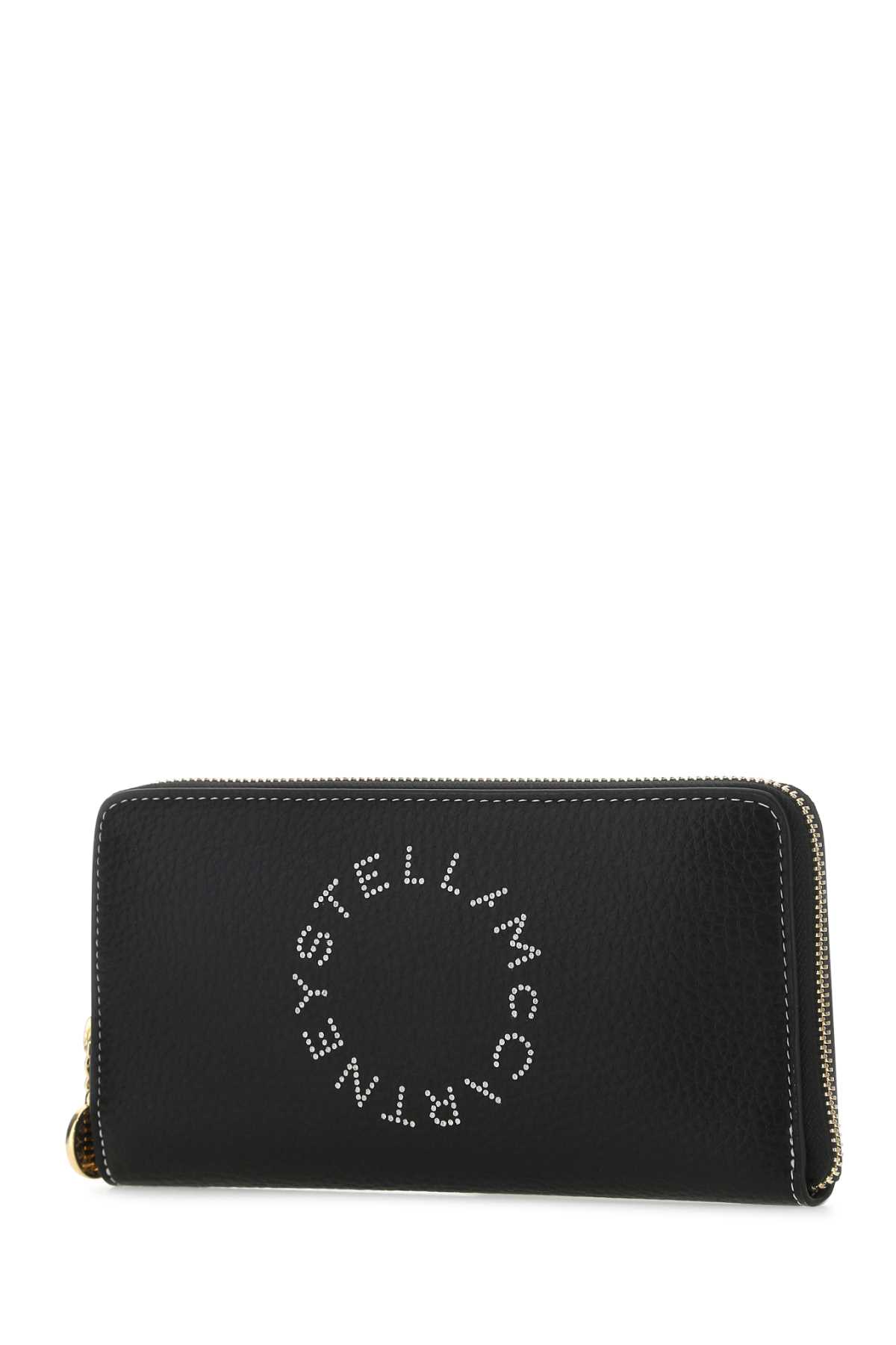 Shop Stella Mccartney Black Grainy Mat Wallet In 1000