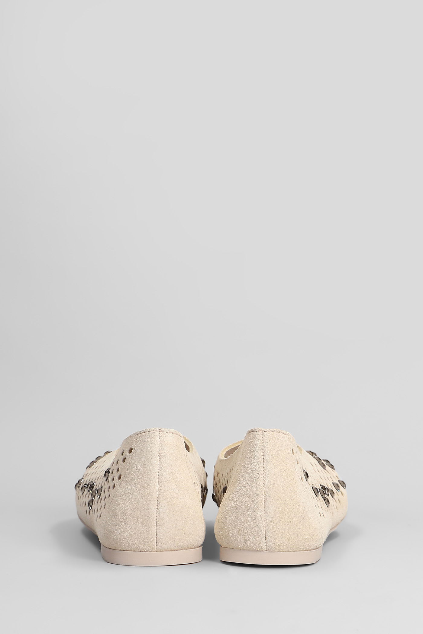 Pedro Garcia Ariane Ballet Flats In Beige Suede In Neutral