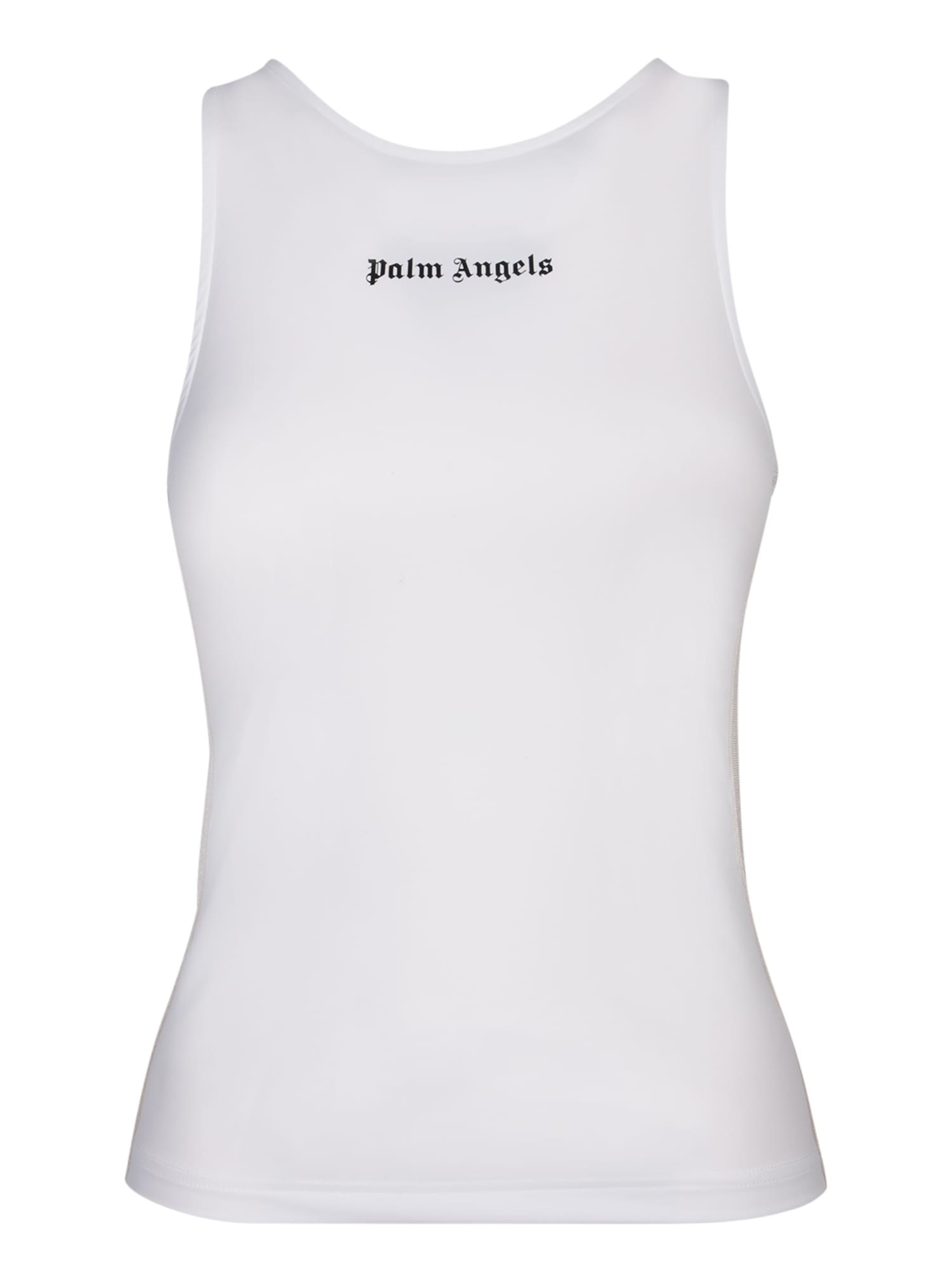 Shop Palm Angels Logo White Tank Top