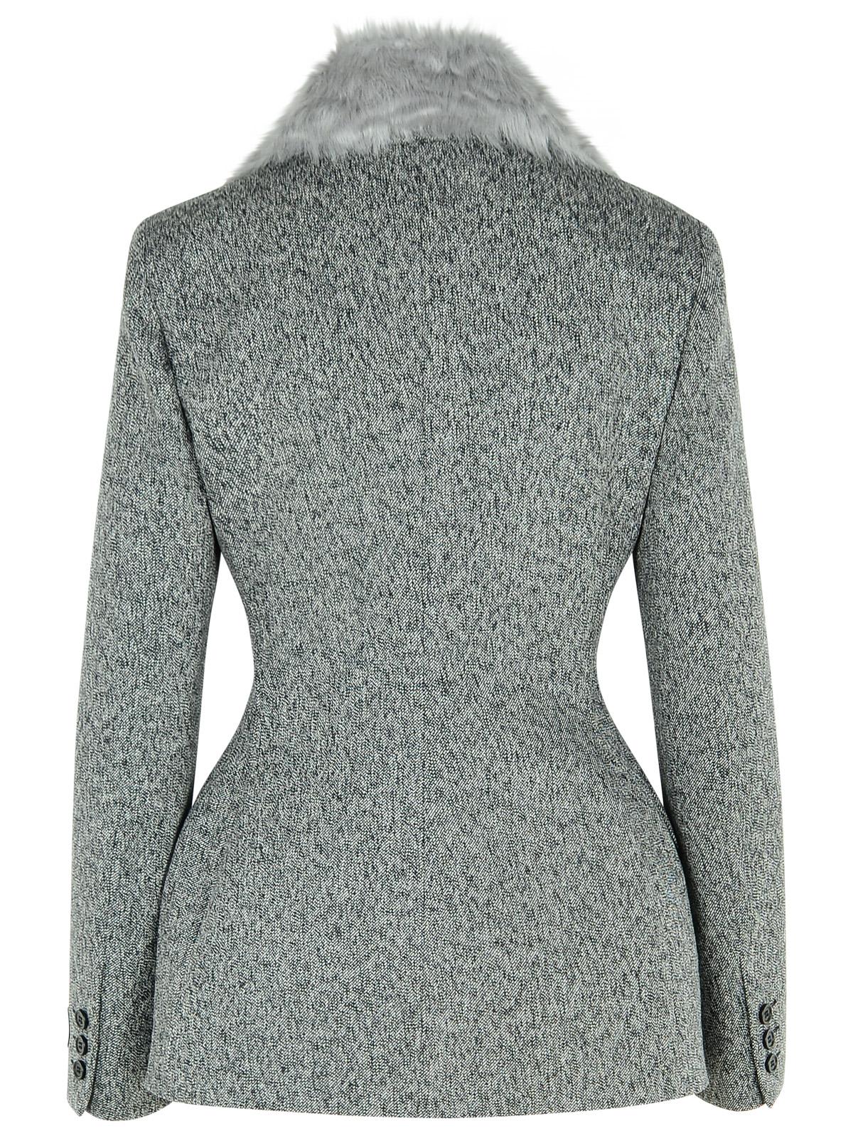 Shop Msgm Grey Wool Blend Blazer In Black