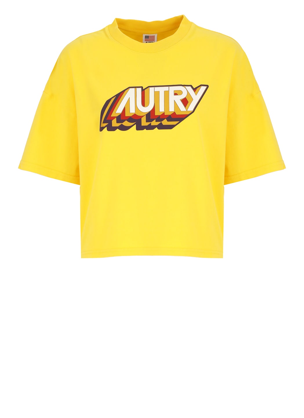 Shop Autry T-shirt With Print In Yellow