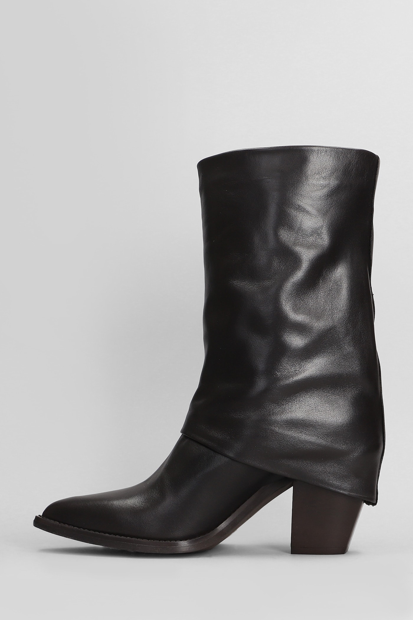 Shop Julie Dee High Heels Ankle Boots In Dark Brown Leather