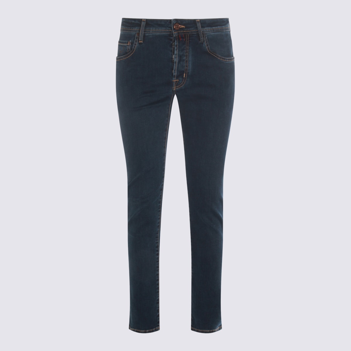 Jacob Cohen Straight Leg Five-pocket Trousers With Belt Loops In Blue