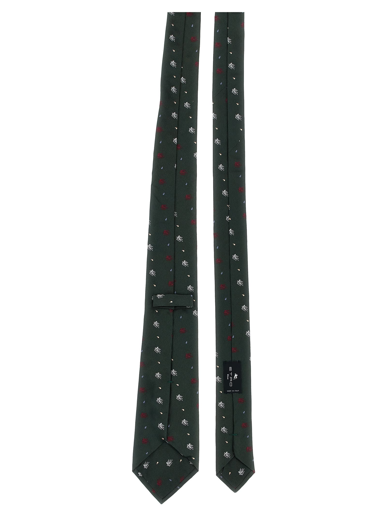 Shop Etro Pegaso Tie In Green